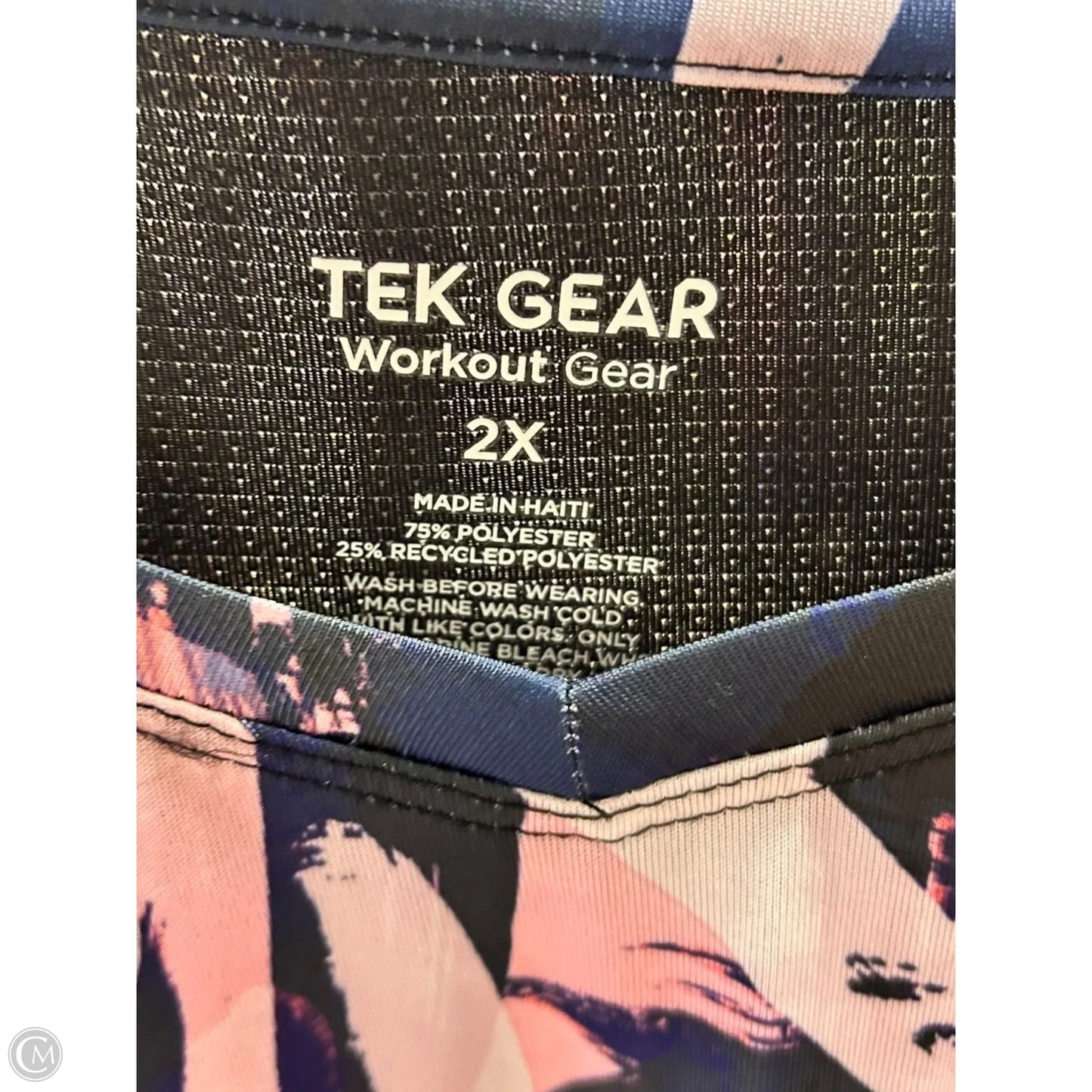 Athletic Top Short Sleeve By Tek Gear In Pink & Purple, Size: 2x
