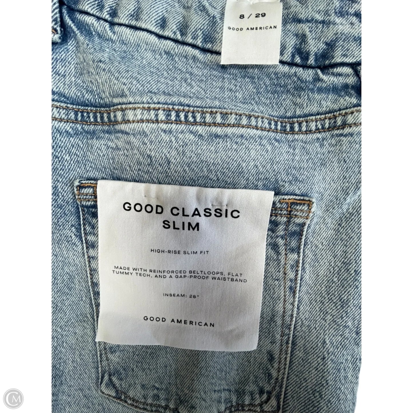 Jeans Straight By Good American In Blue Denim, Size: 8