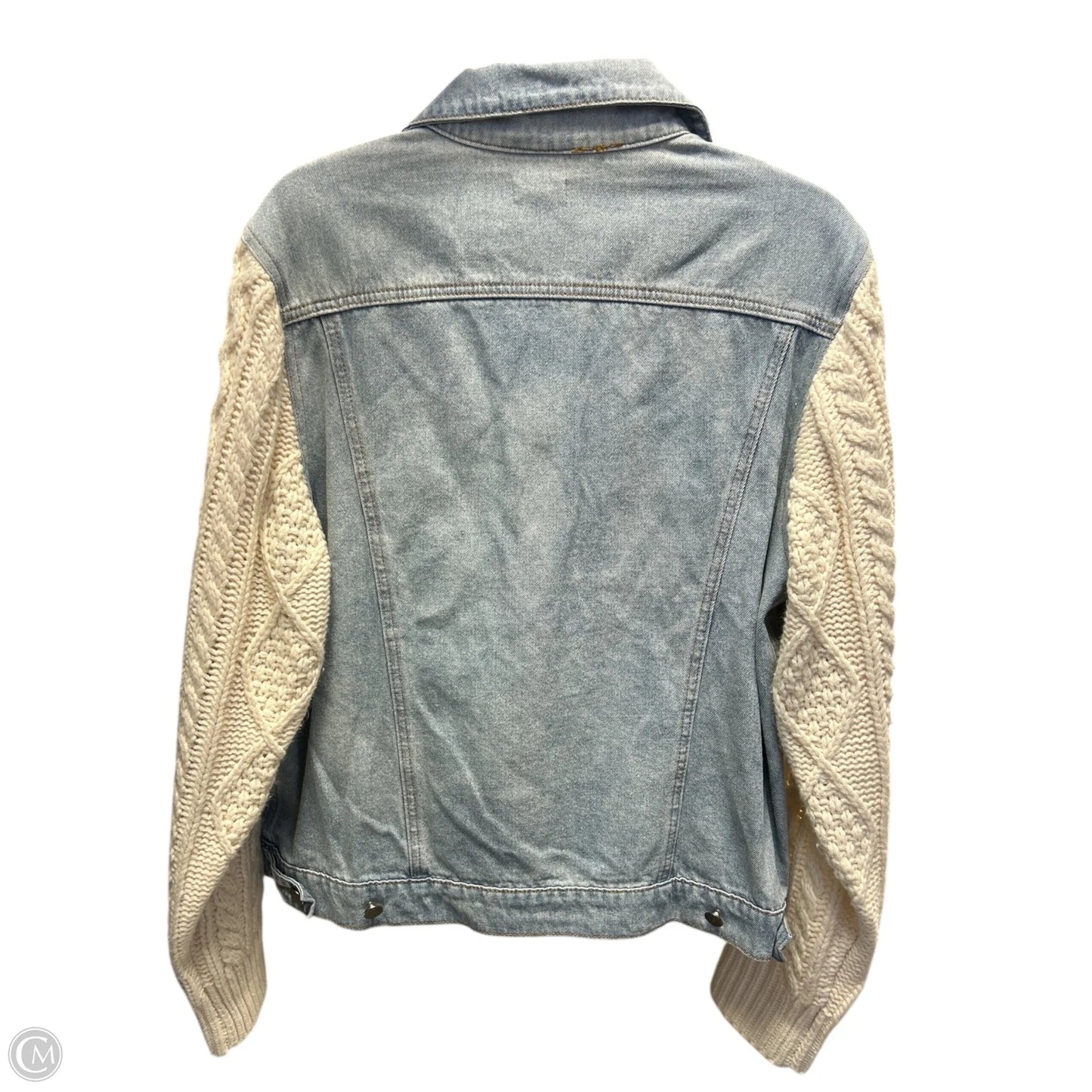 Jacket Denim By Pol In Blue & White, Size: M