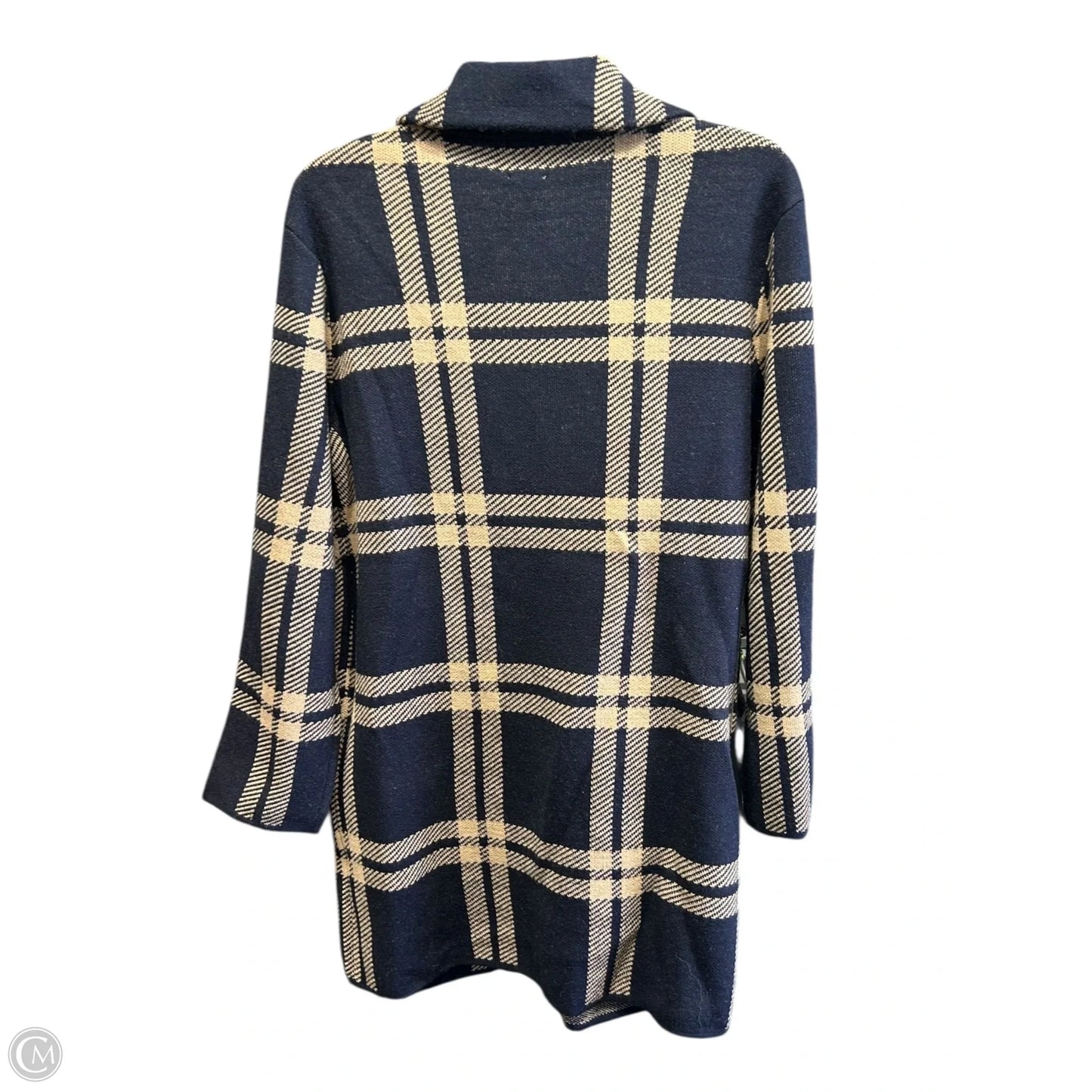 Cardigan By Anne Klein In Blue & Tan, Size: M