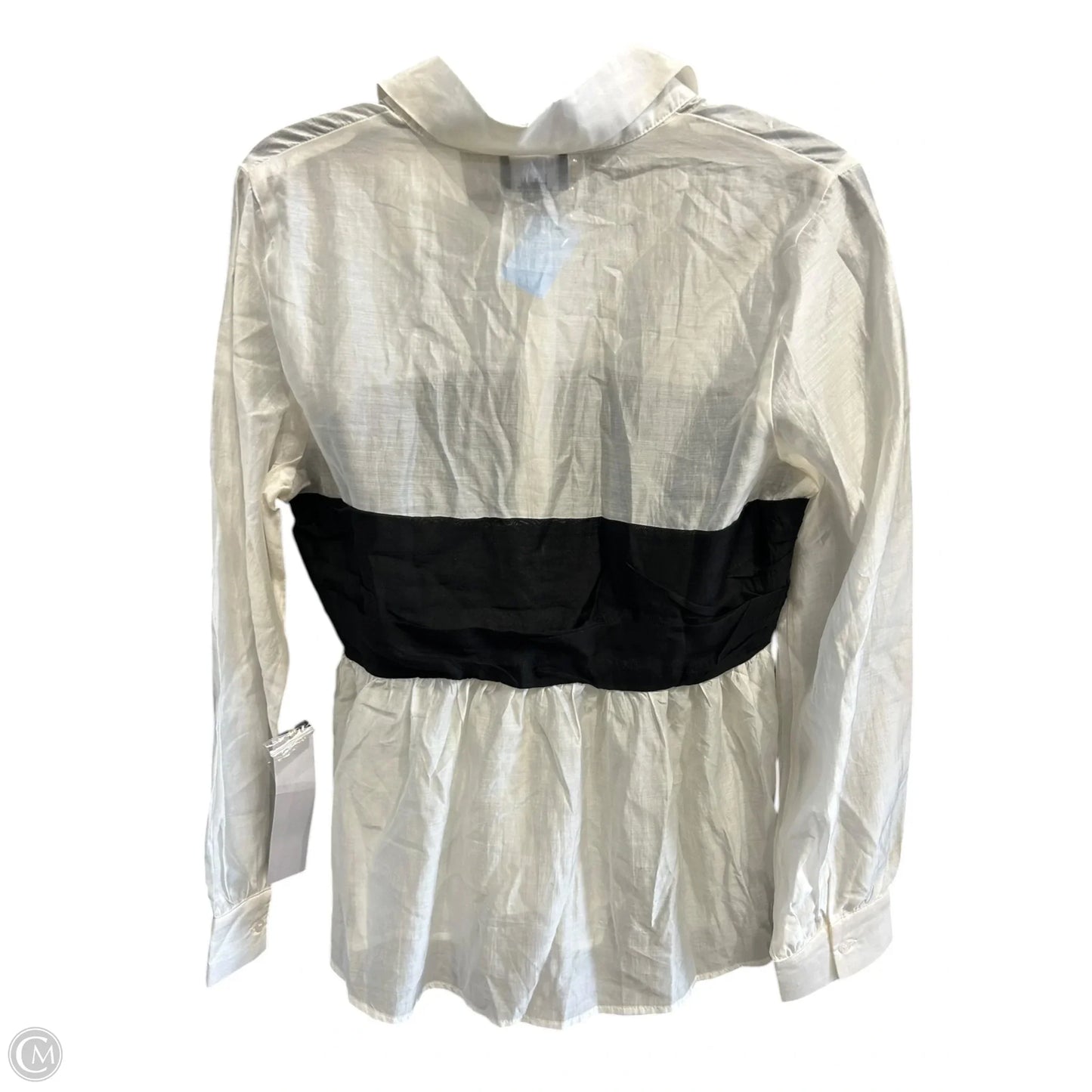 Blouse Long Sleeve By Lumiere In Black & White, Size: L