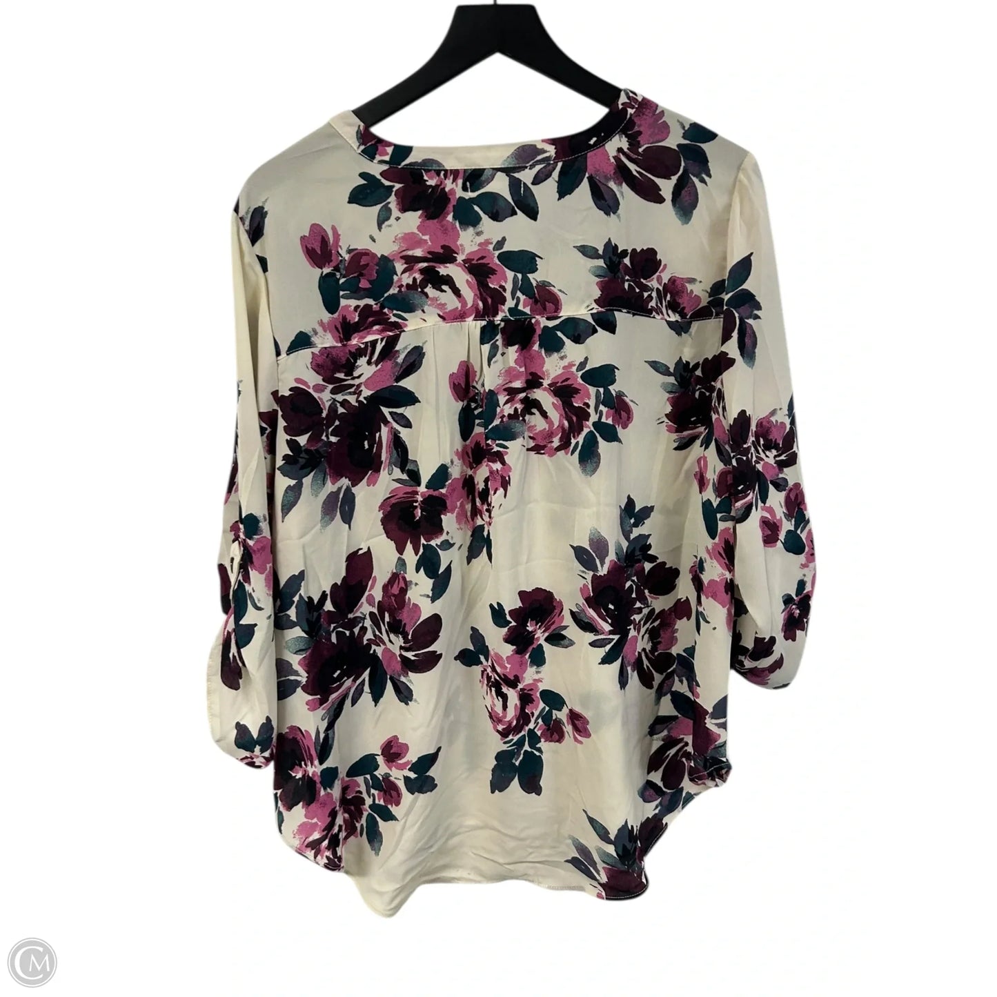 Top Long Sleeve By Maurices In Cream & Purple, Size: Xl