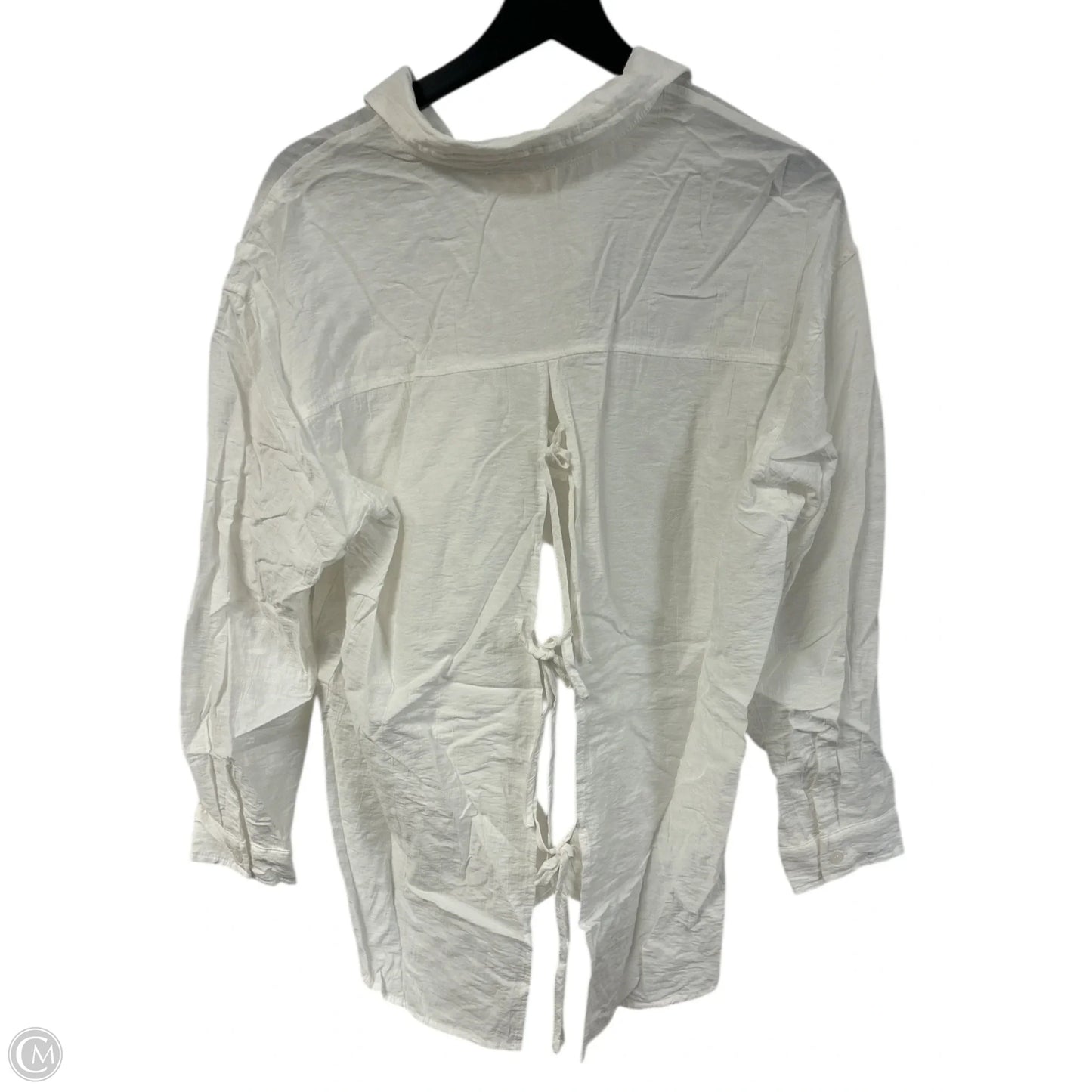 Blouse Long Sleeve By Clothes Mentor In White, Size: M