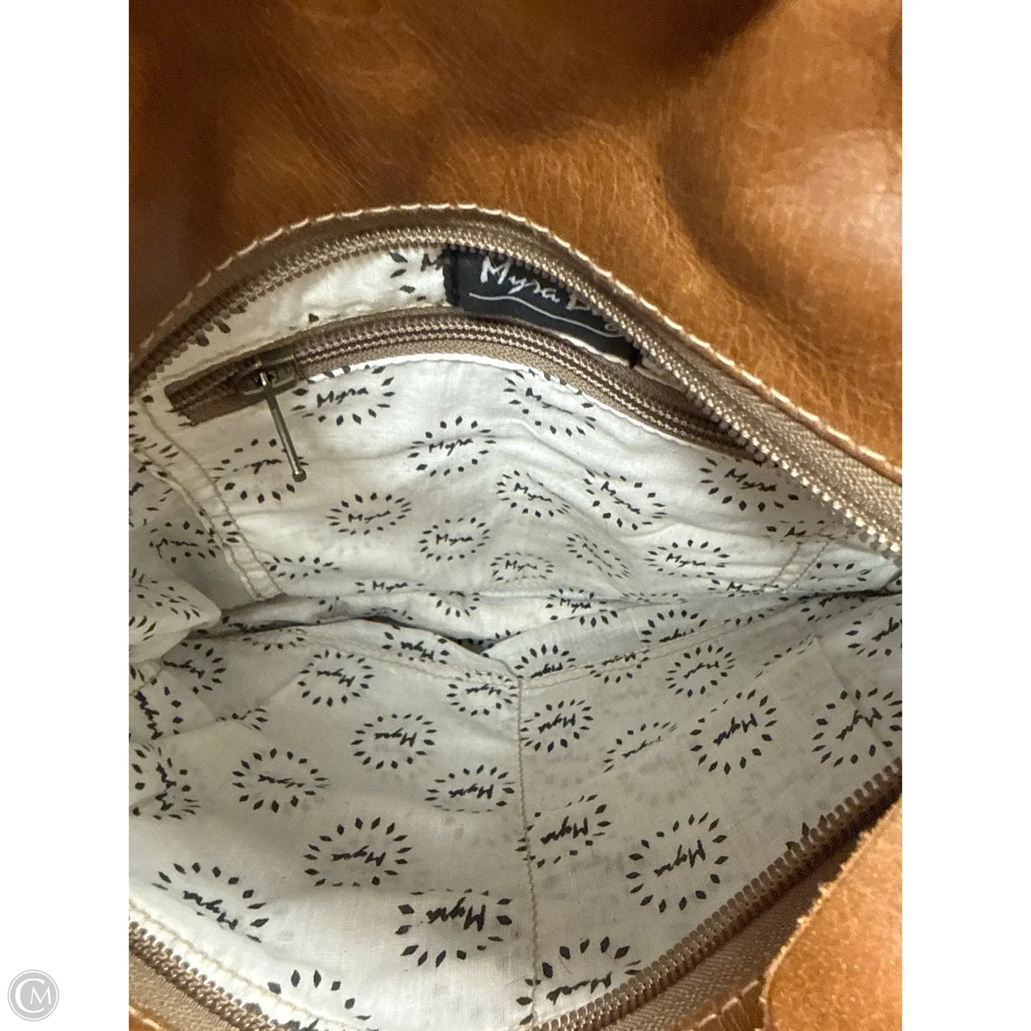 Handbag Leather By Myra, Size: Small