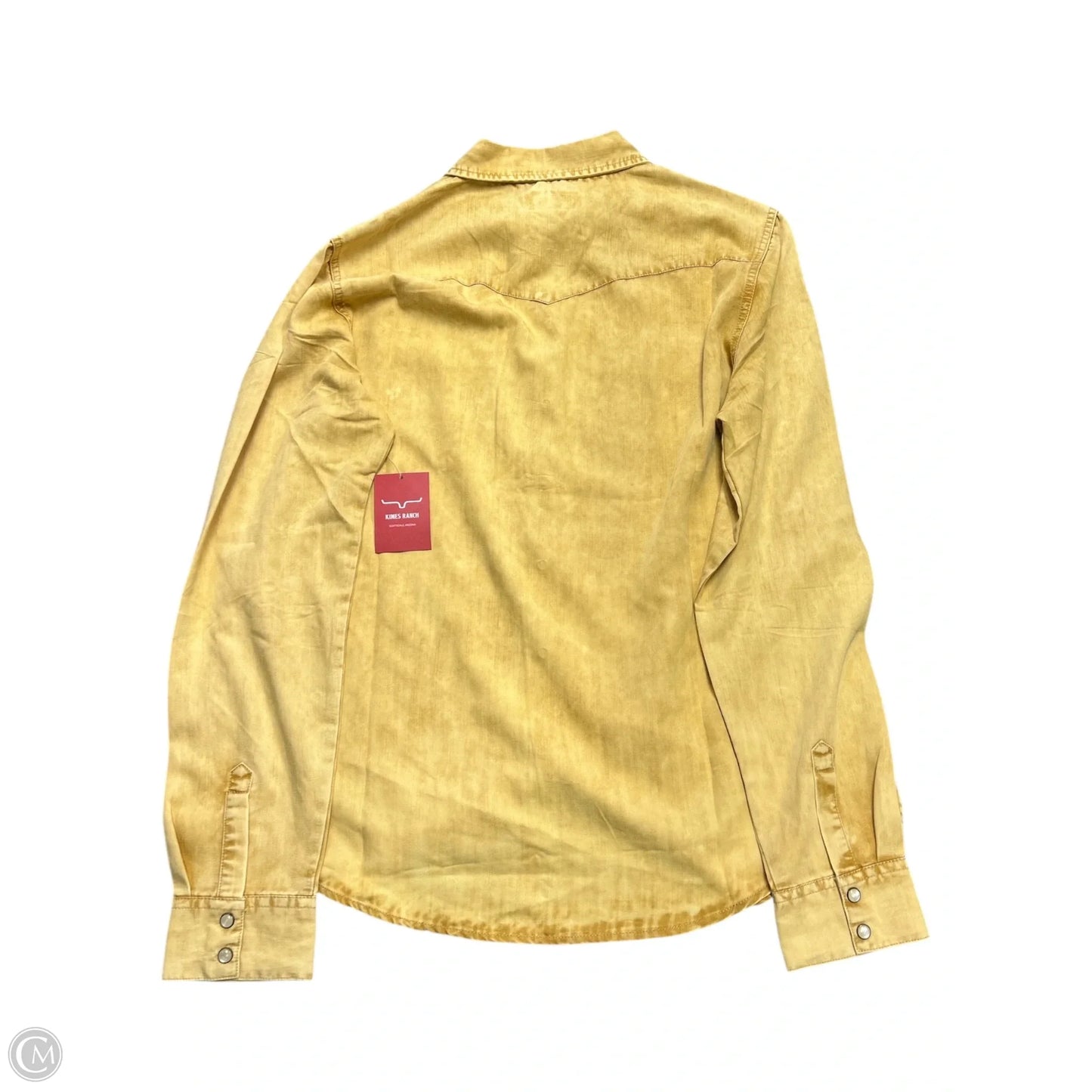 Blouse Long Sleeve By Cmc In Yellow, Size: Xxl