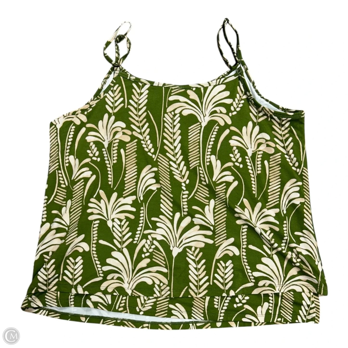 Top Sleeveless By Cabi In Green & Tan, Size: L