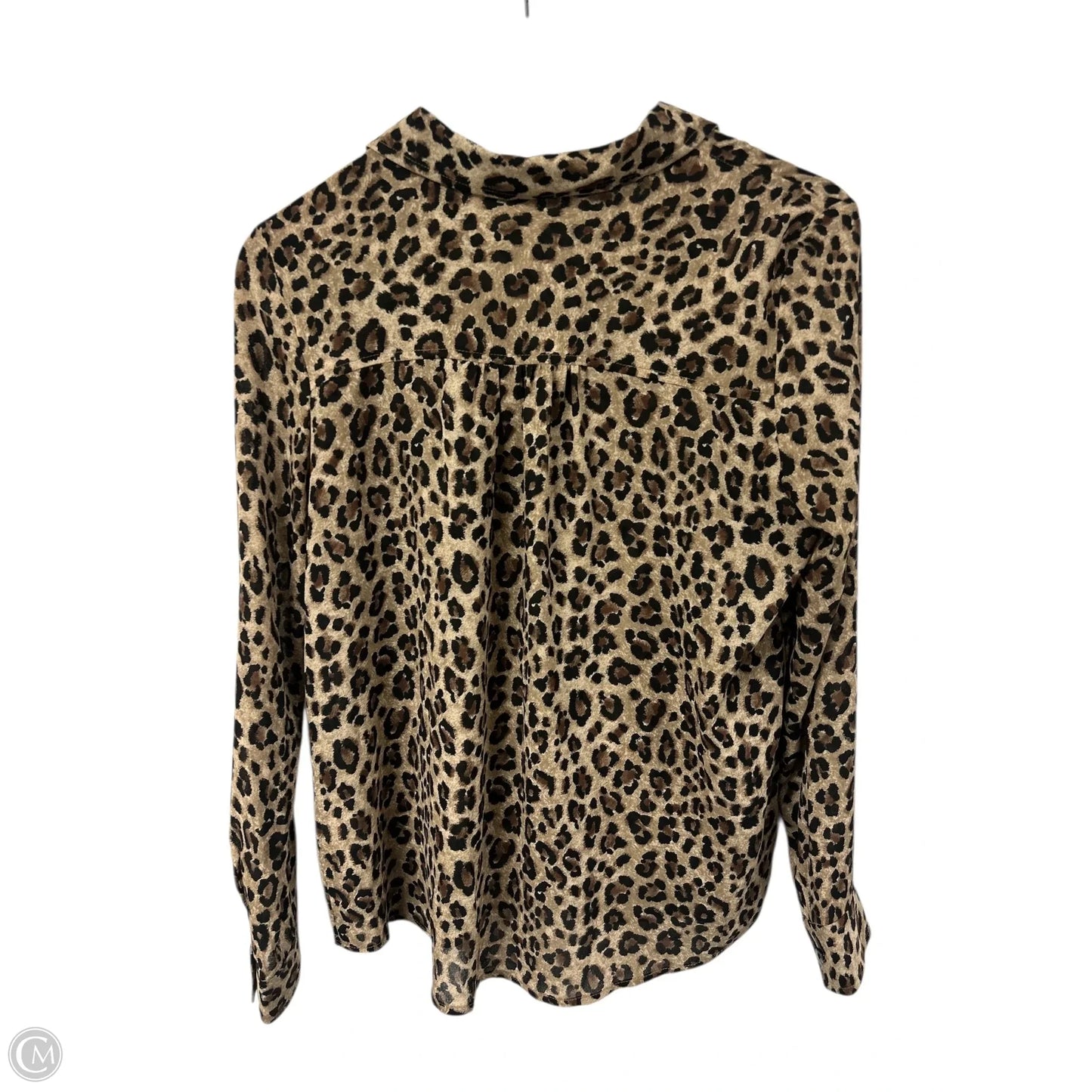 Blouse Long Sleeve By Bp In Leopard Print, Size: S