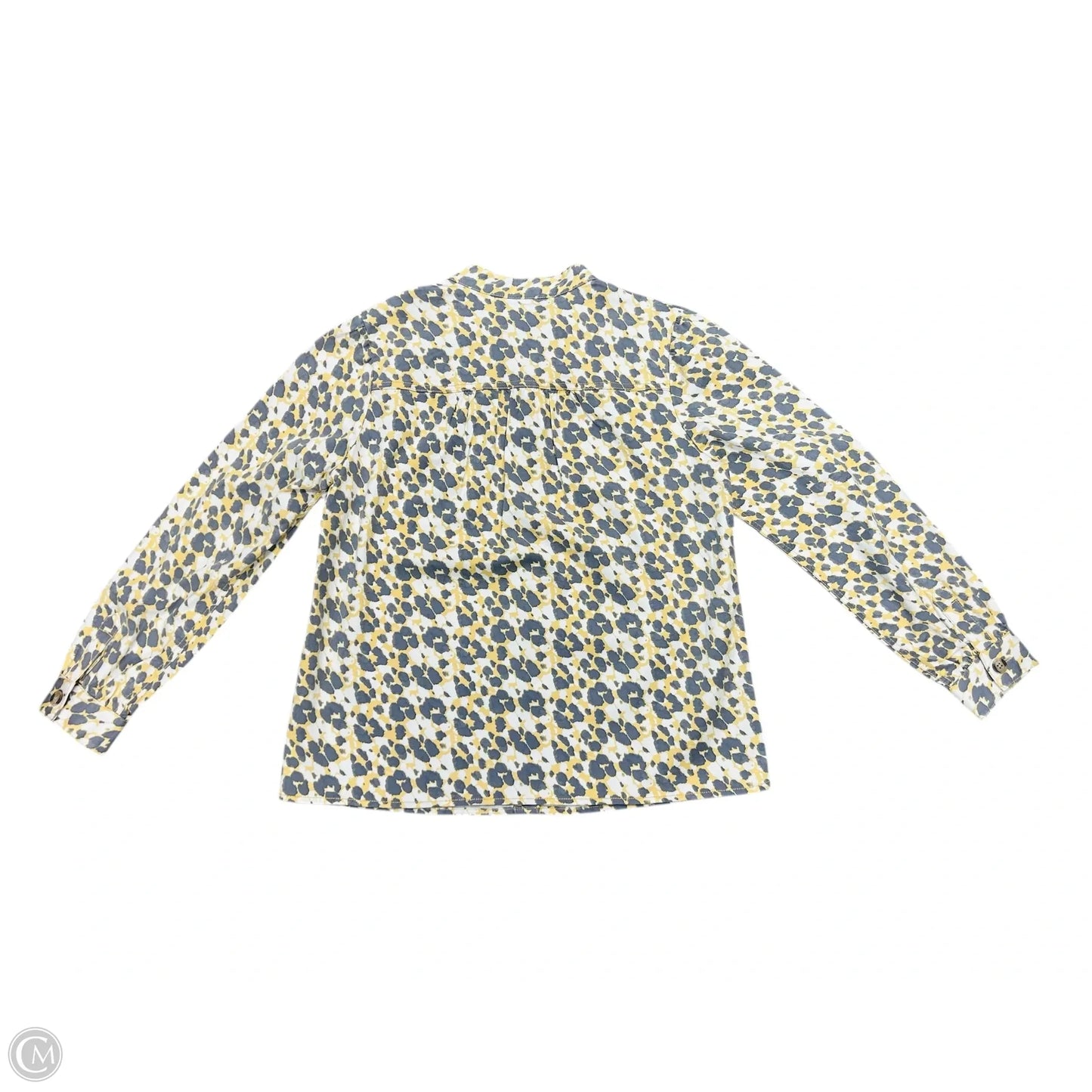 Blouse Long Sleeve By Cabi In Grey & Yellow, Size: M