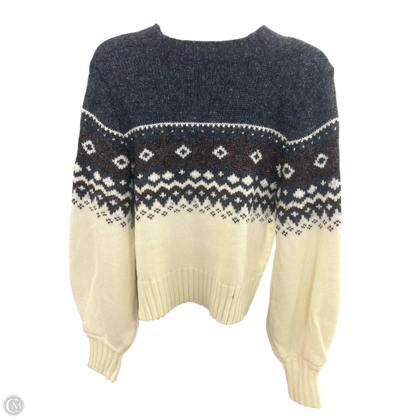 Sweater By Minkpink In Blue & Cream, Size: L