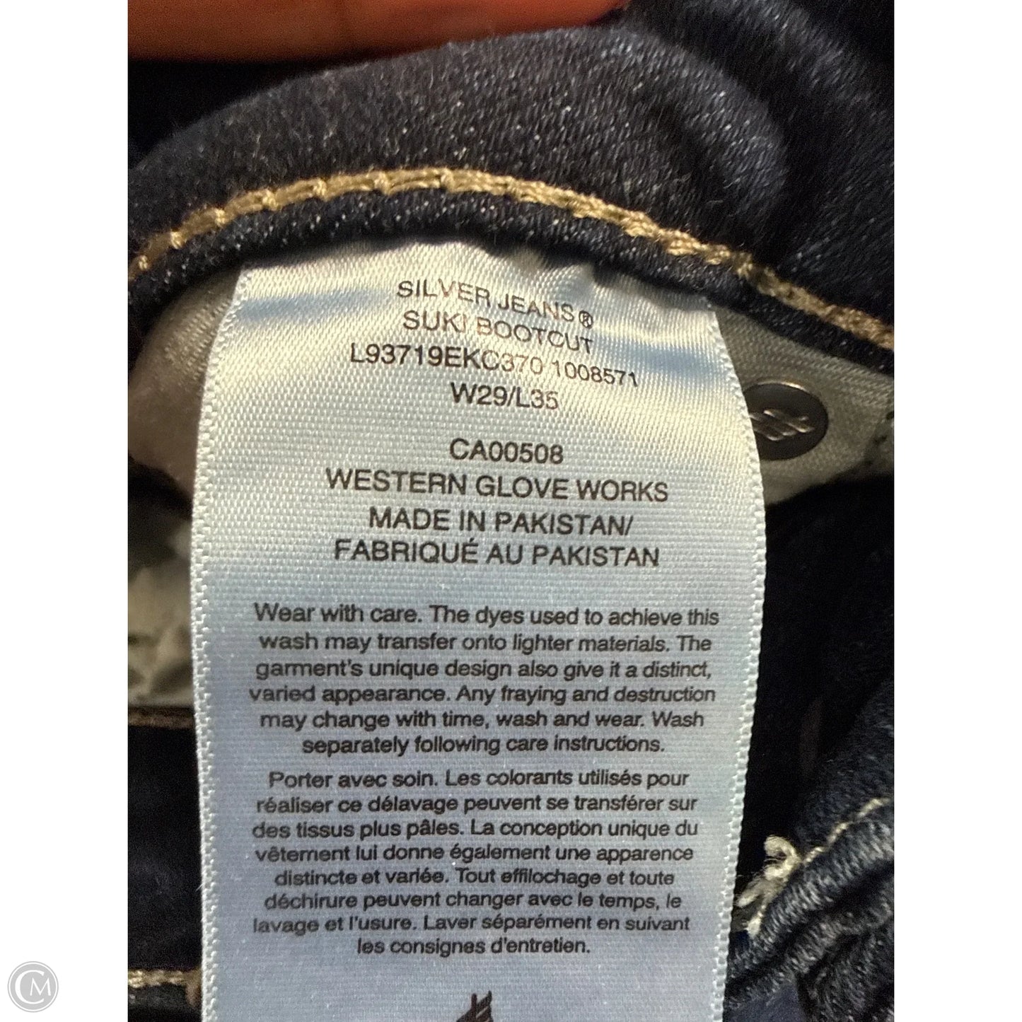 Jeans Boot Cut By Silver In Blue Denim, Size: 8