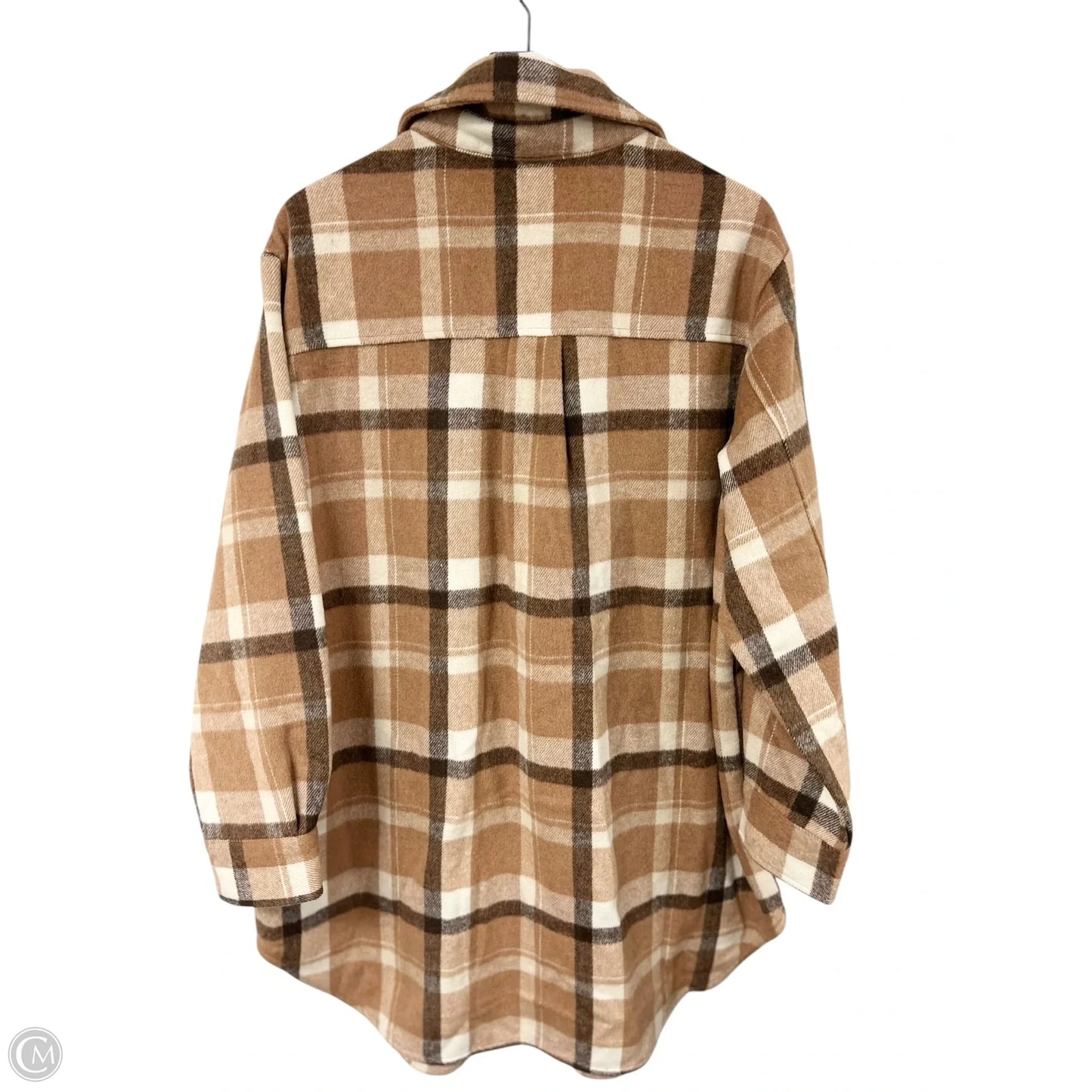 Jacket Shirt By Time And Tru In Brown & Cream, Size: Xl