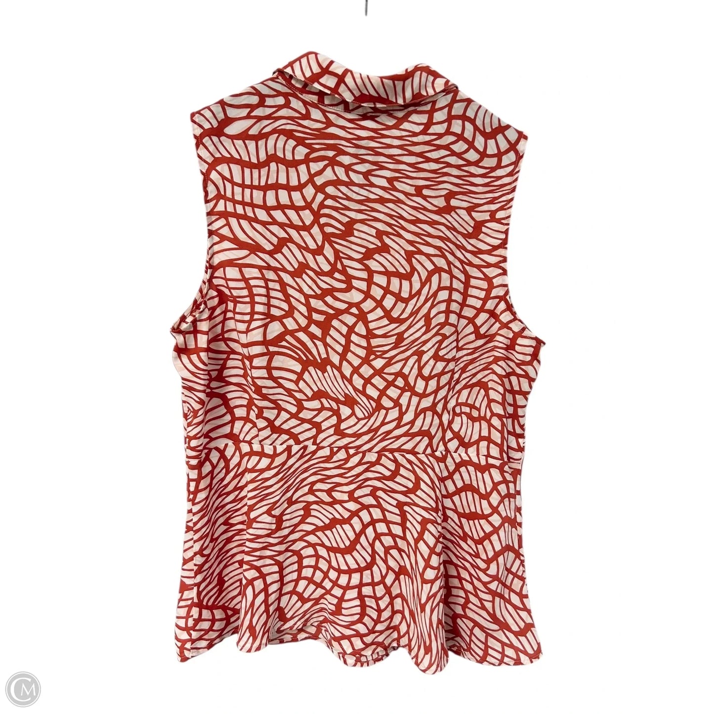 Top Sleeveless By Cabi In Cream & Orange, Size: M