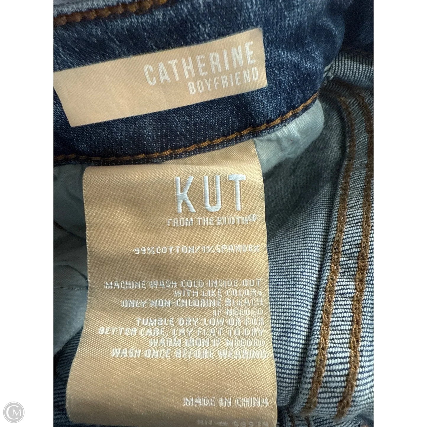 Jeans Straight By Kut In Blue Denim, Size: 12