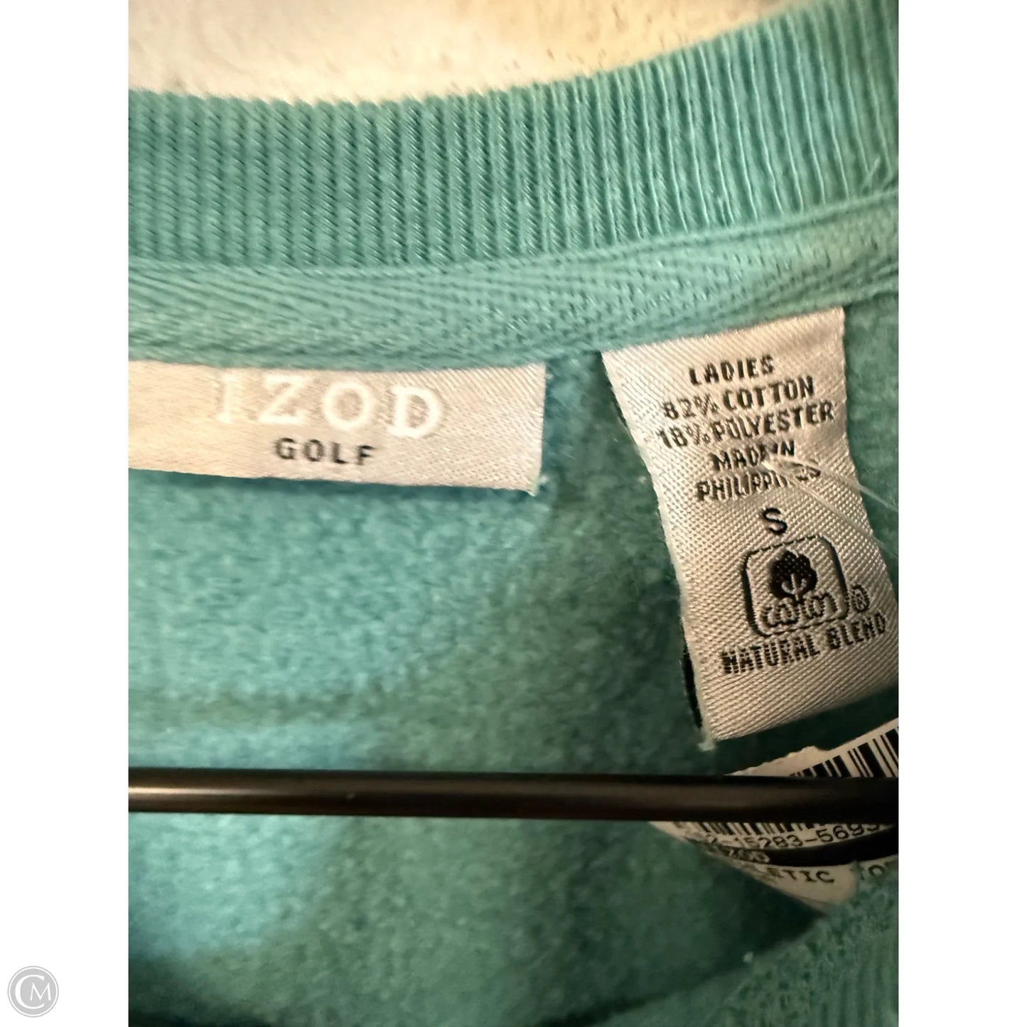 Athletic Top Long Sleeve Crewneck By Izod In Aqua, Size: S