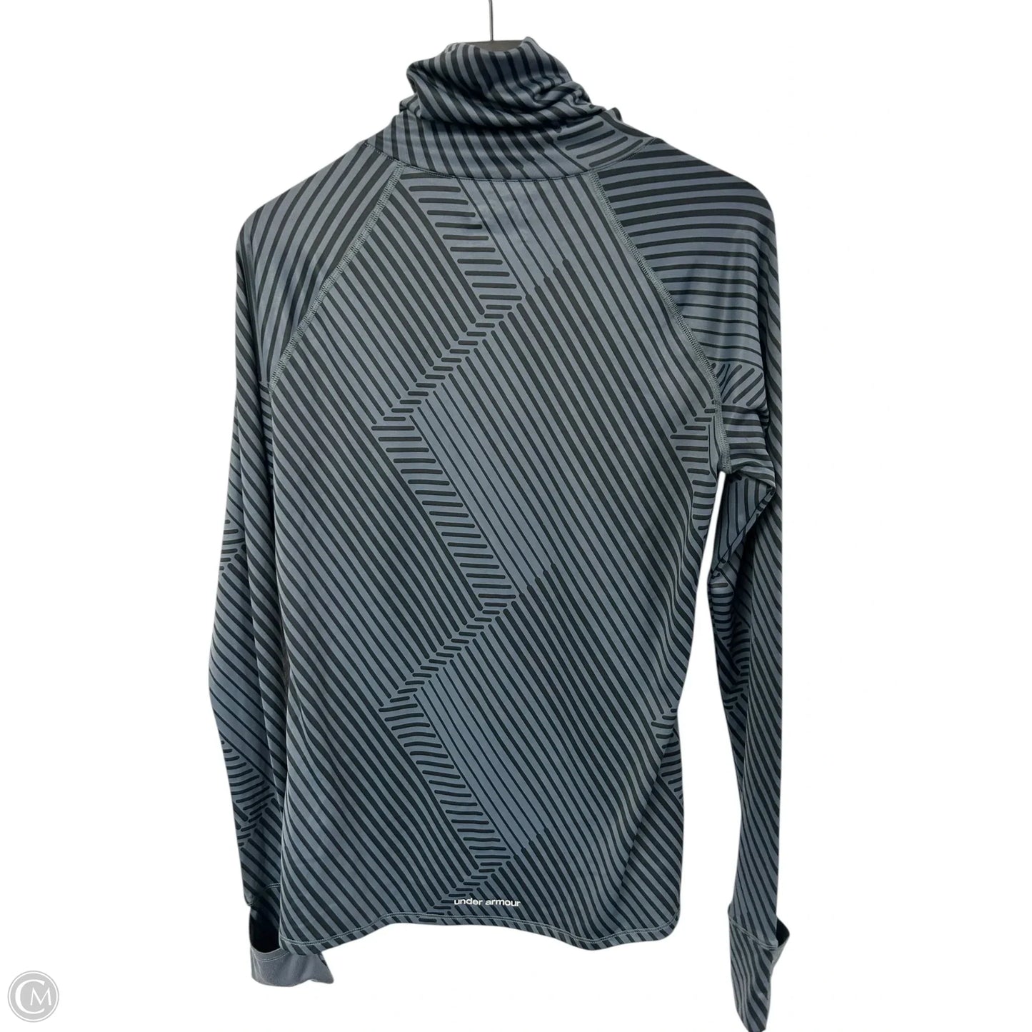 Athletic Top Long Sleeve Collar By Under Armour In Grey, Size: Xl