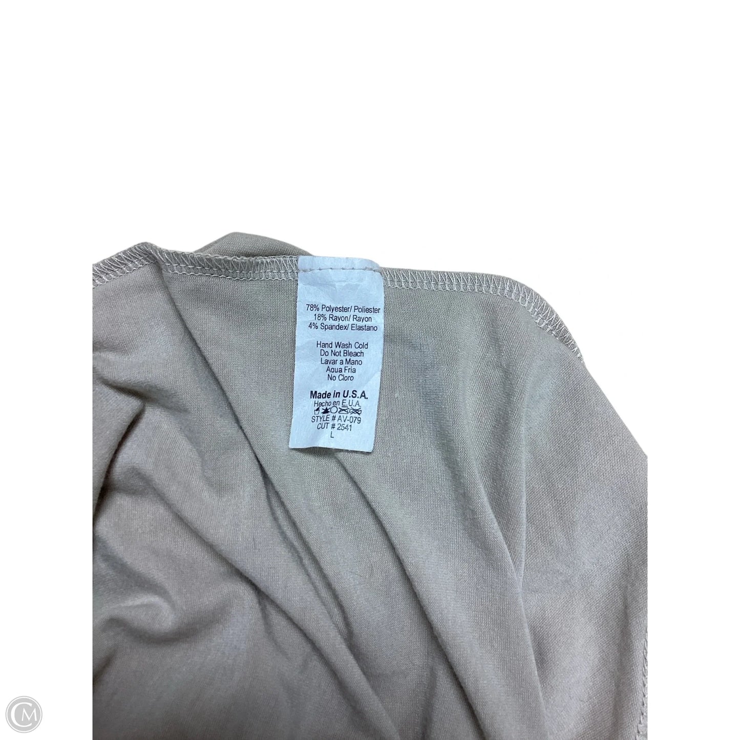 Top Sleeveless By Cmc In Tan, Size: L