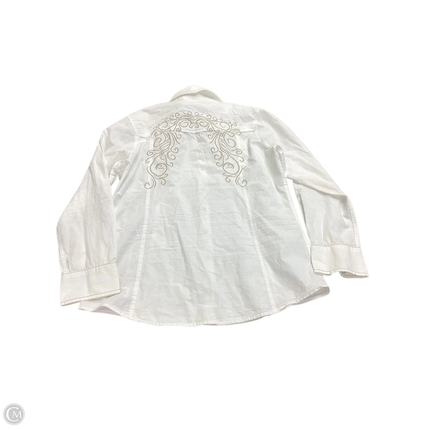Blouse Long Sleeve By Ariat In White, Size: L