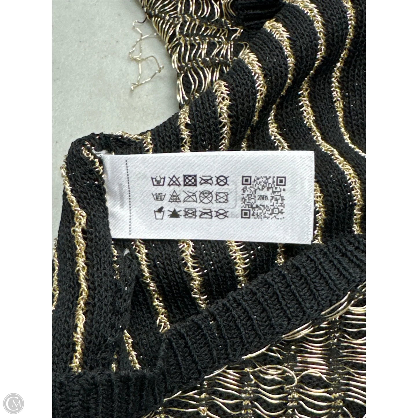 Top Sleeveless By Zara In Gold, Size: M