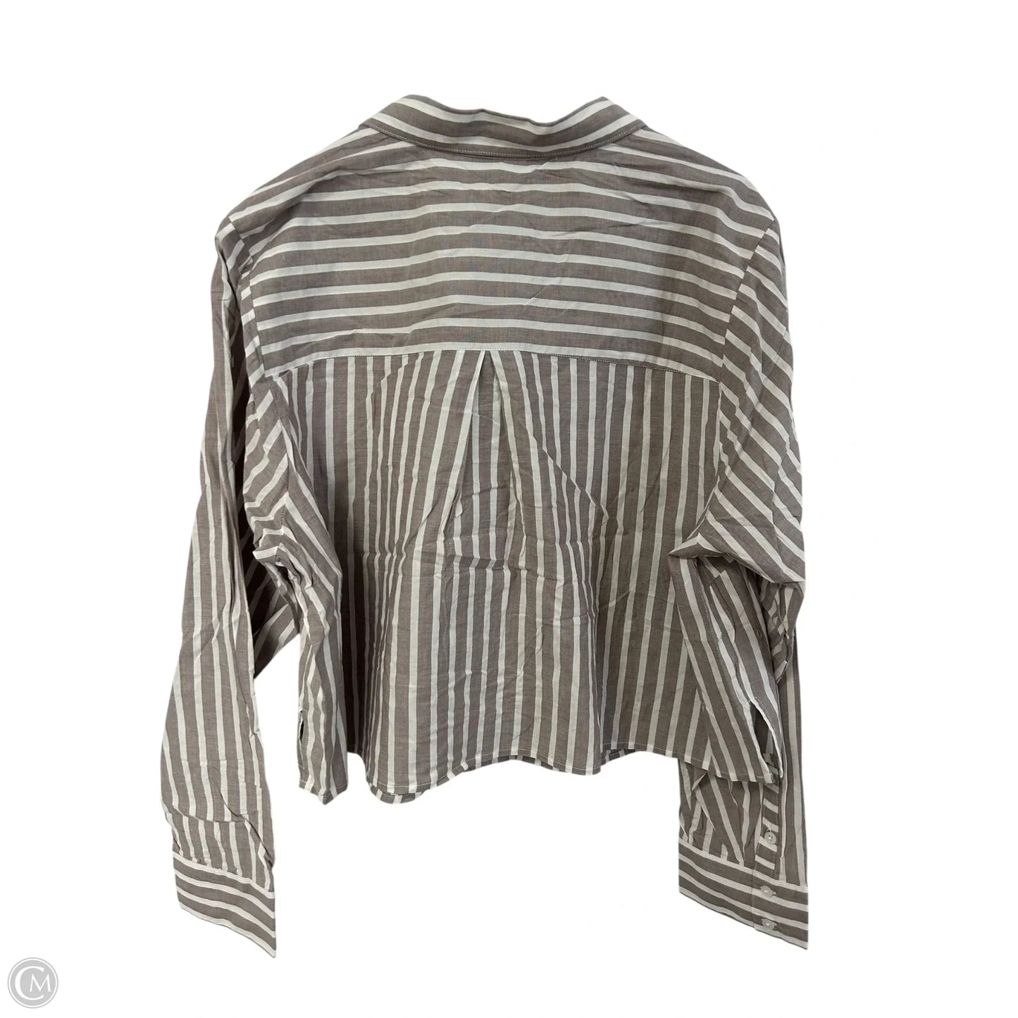 Blouse Long Sleeve By Torrid In Brown & White, Size: 2x