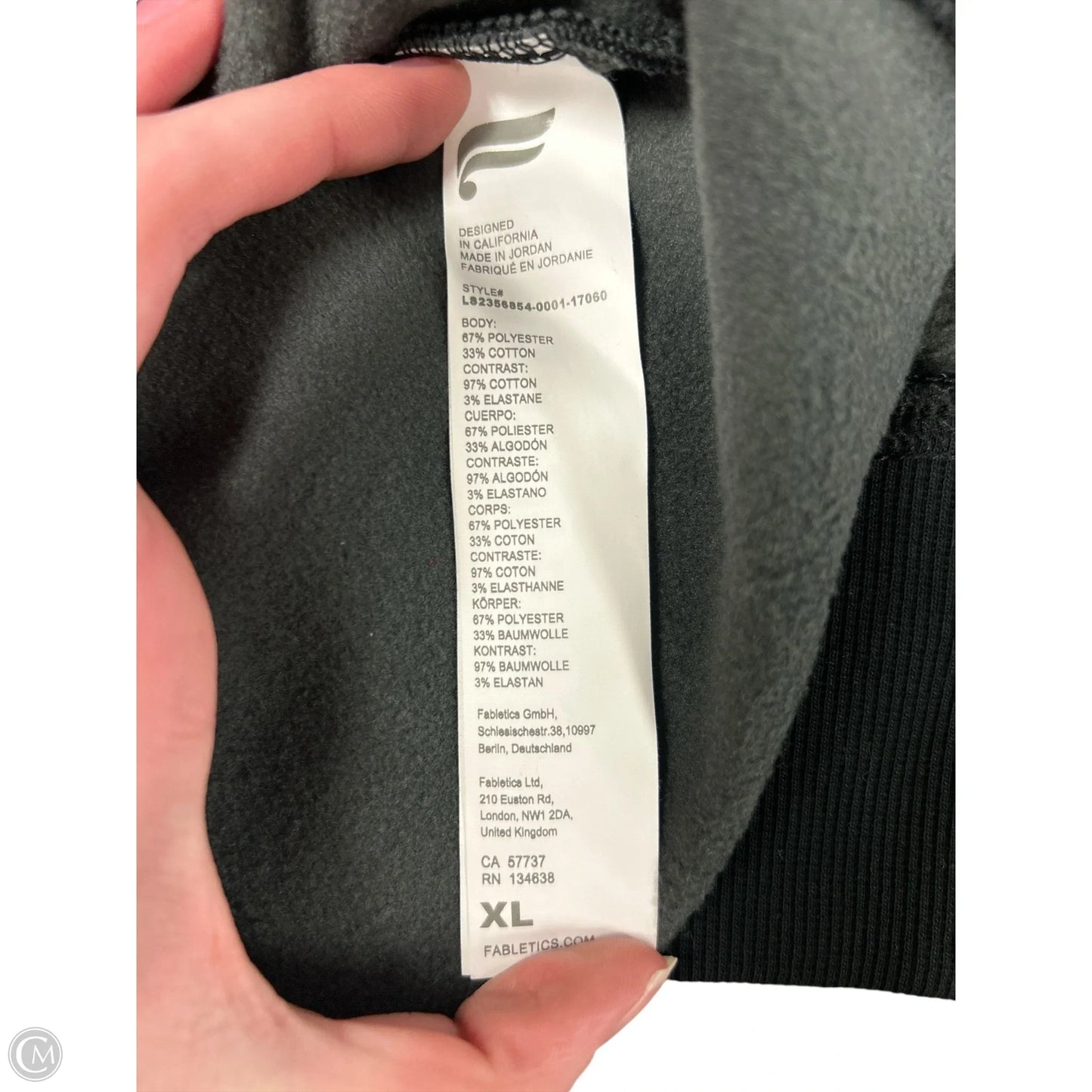 Athletic Sweatshirt Crewneck By Fabletics In Black, Size: Xl