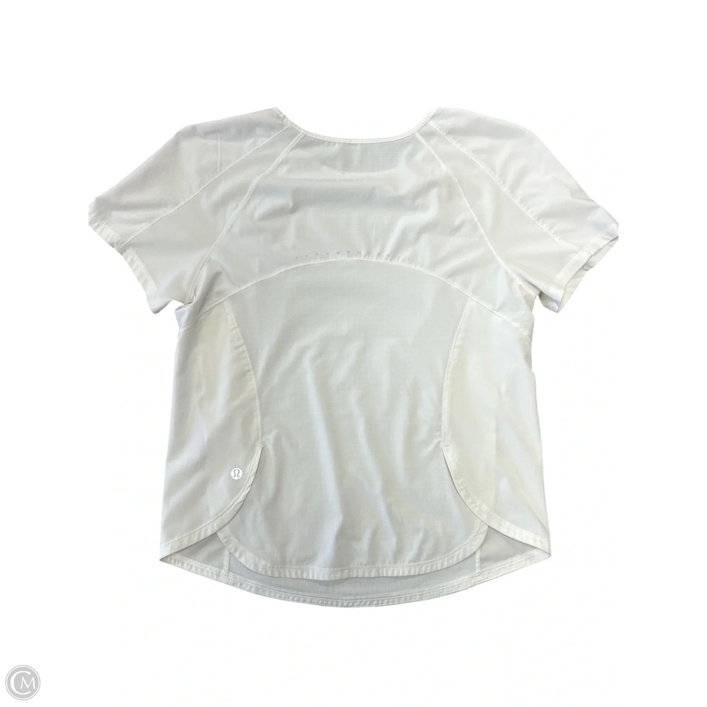 Athletic Top Short Sleeve By Lululemon In White, Size: 4