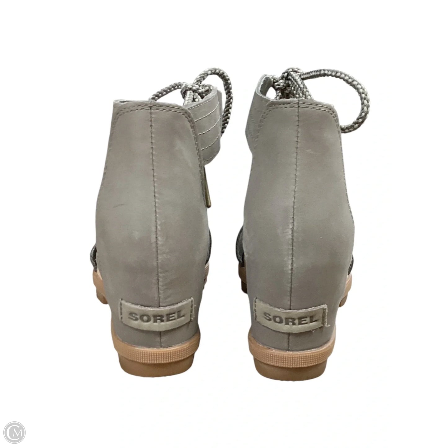 Sandals Heels Wedge By Sorel In Taupe, Size: 8.5