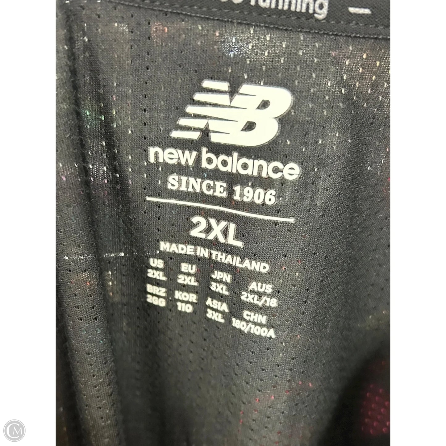 Athletic Top Short Sleeve By New Balance In Black, Size: 2x