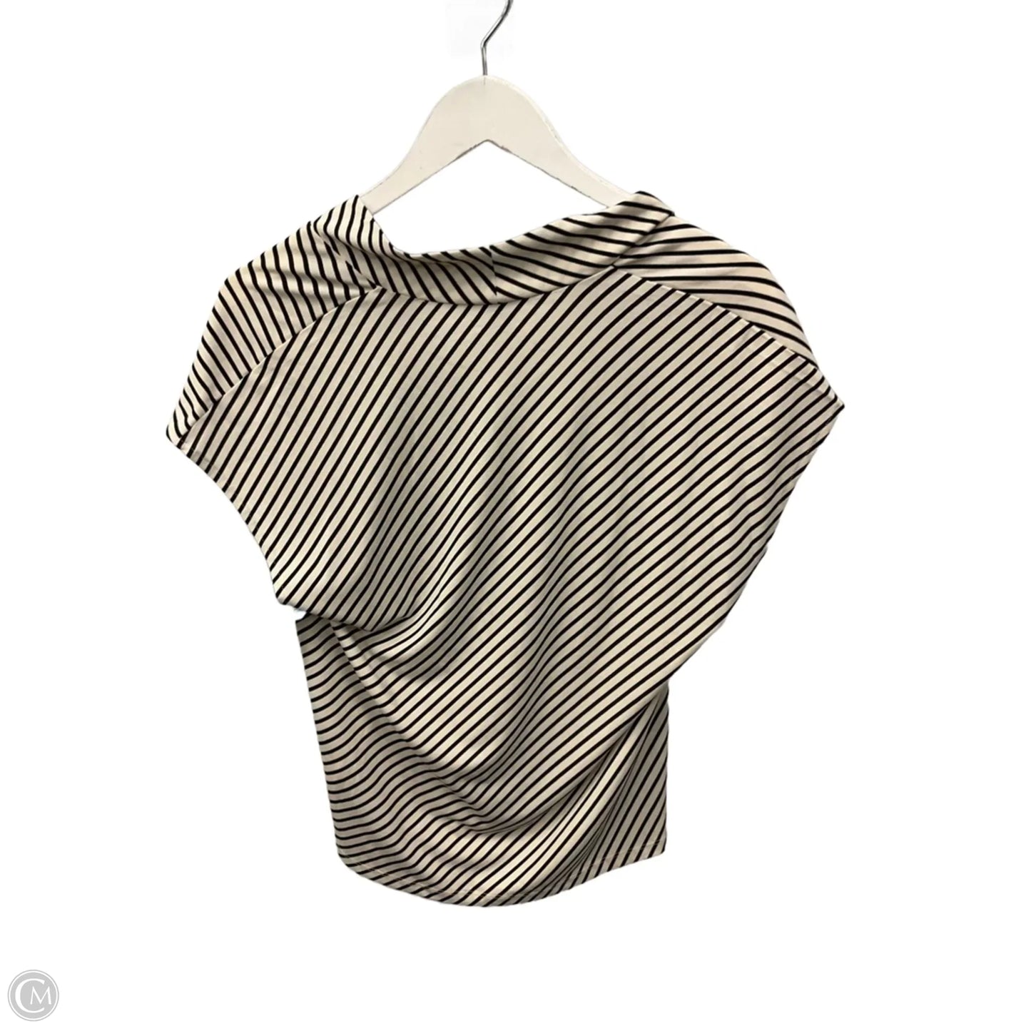 Top Short Sleeve By H&m In Black & White, Size: S