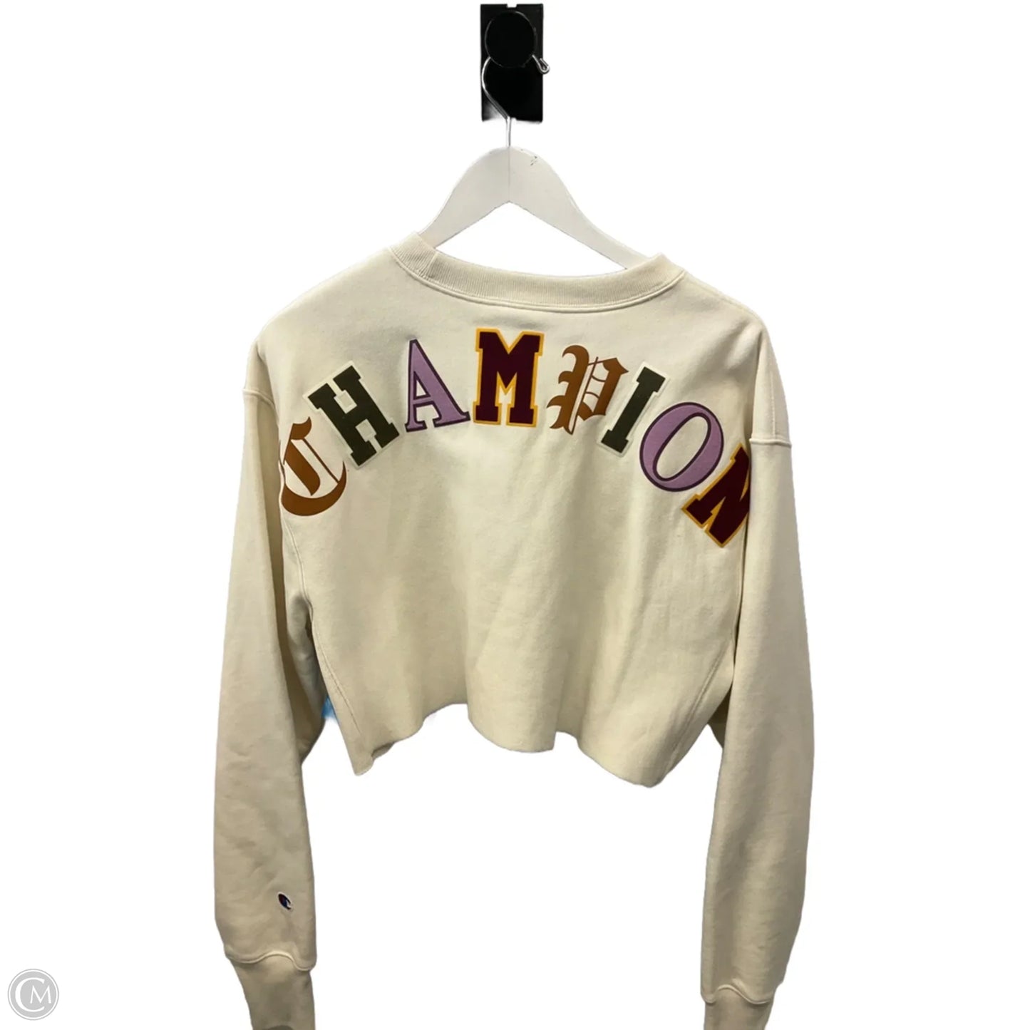 Athletic Sweatshirt Crewneck By Champion In Cream, Size: S