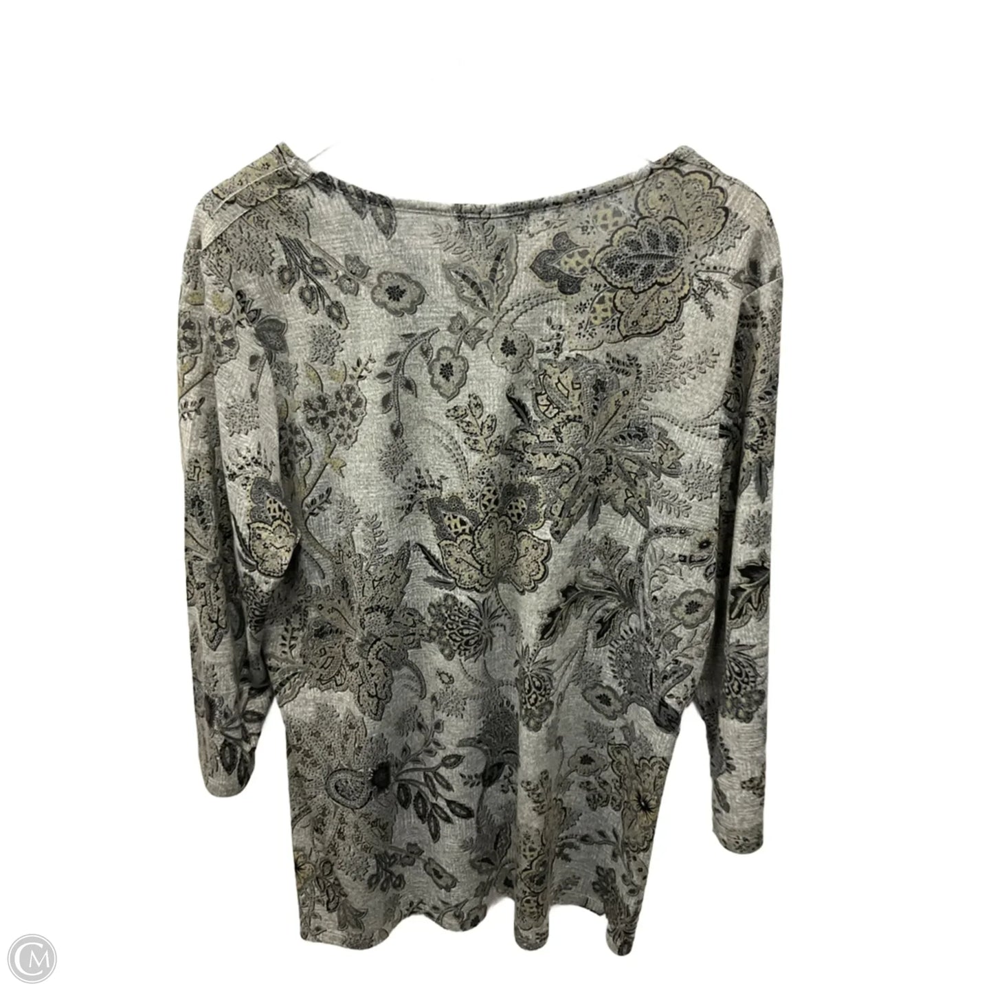 Top 3/4 Sleeve By Christopher And Banks In Grey, Size: Xl