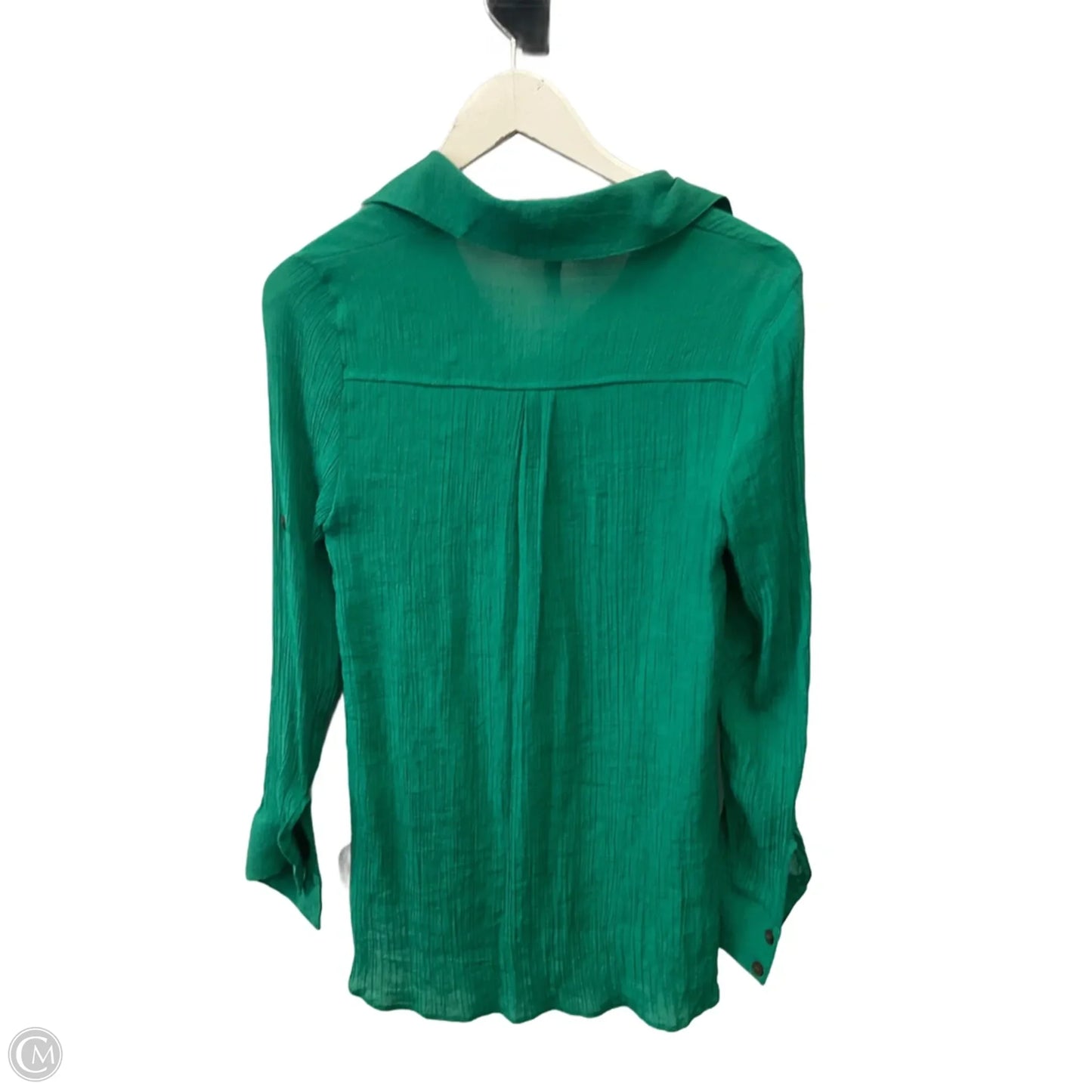 Top Long Sleeve By Perseption Concept In Green, Size: S