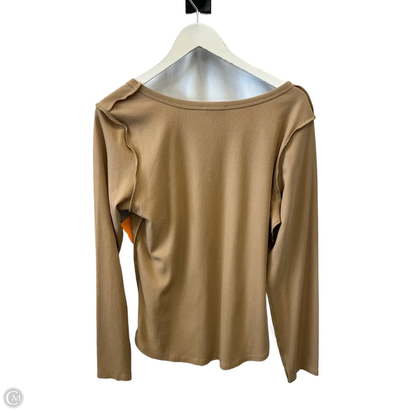 Top Long Sleeve By Oddi In Tan, Size: 1x