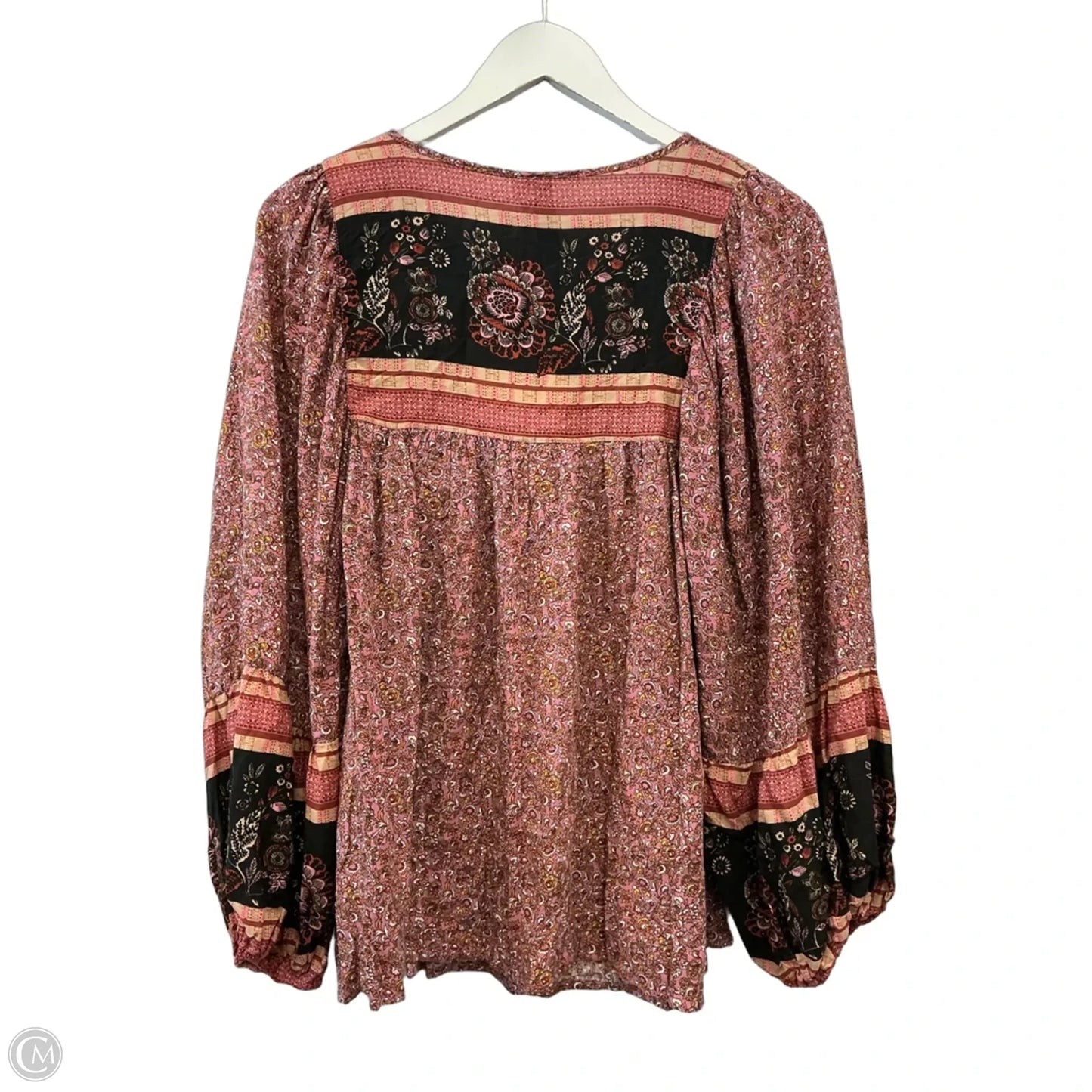 Top Long Sleeve By Grace + Karma In Mauve, Size: L