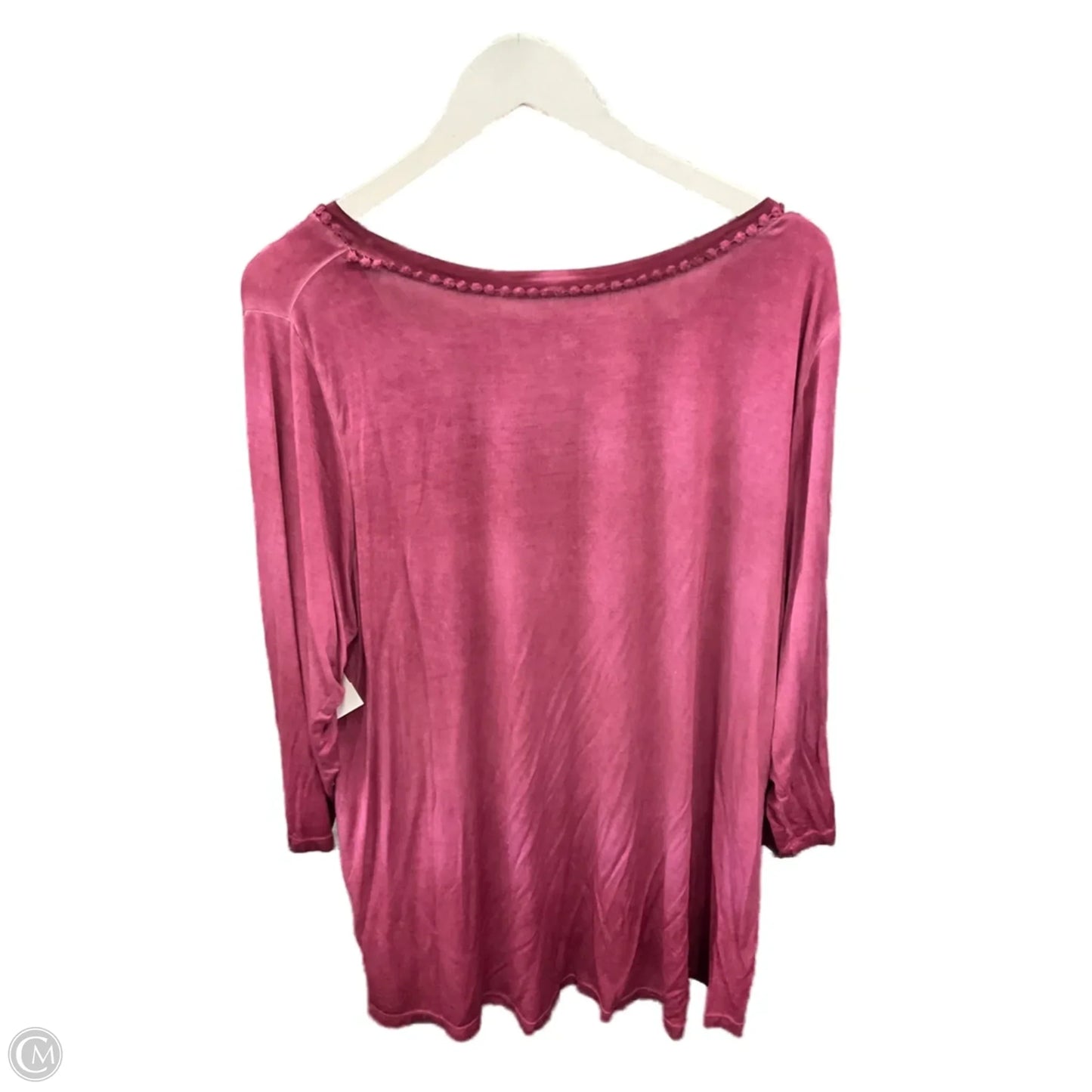 Top 3/4 Sleeve By Cable And Gauge In Purple, Size: 2x