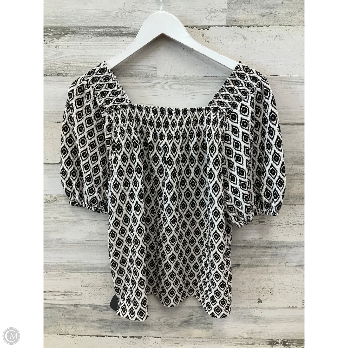 Top Short Sleeve By Loft In Black & White, Size: Xs