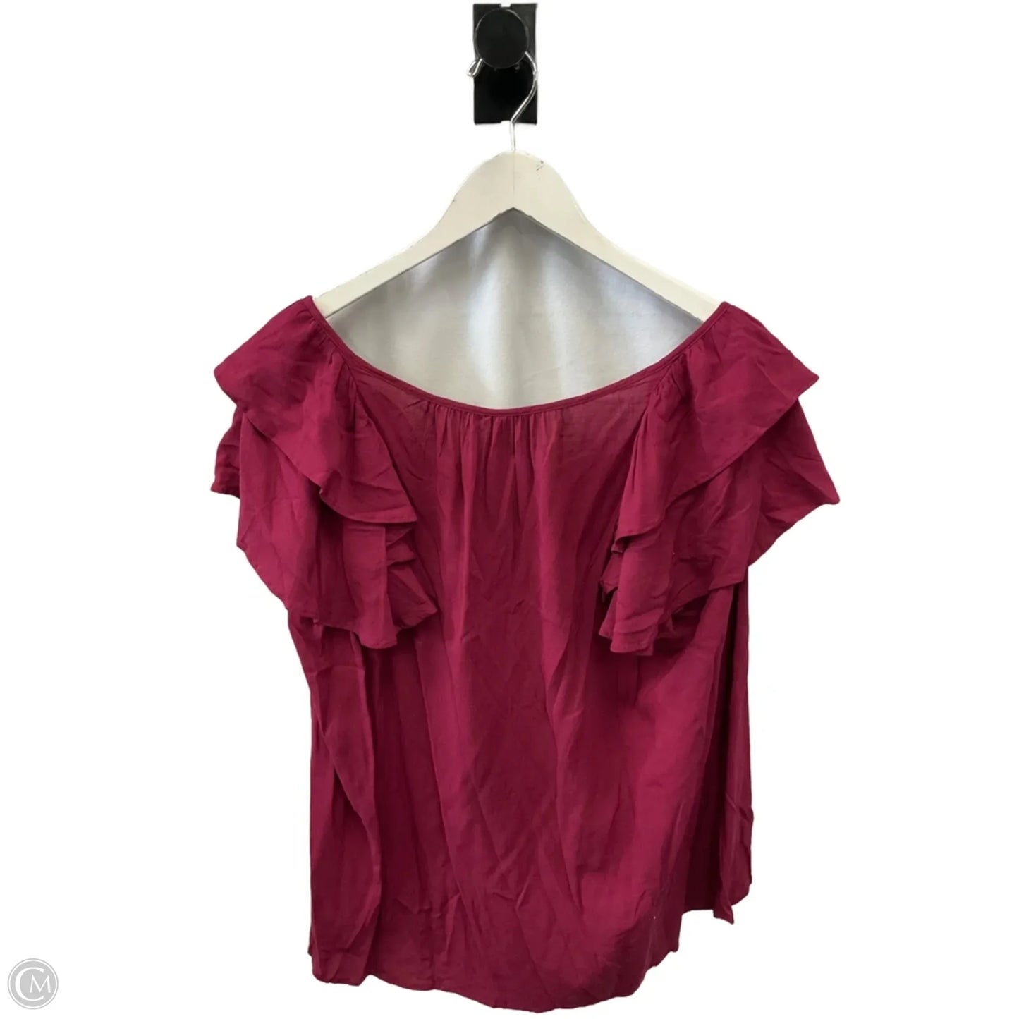 Top Short Sleeve By Torrid In Maroon, Size: 1x
