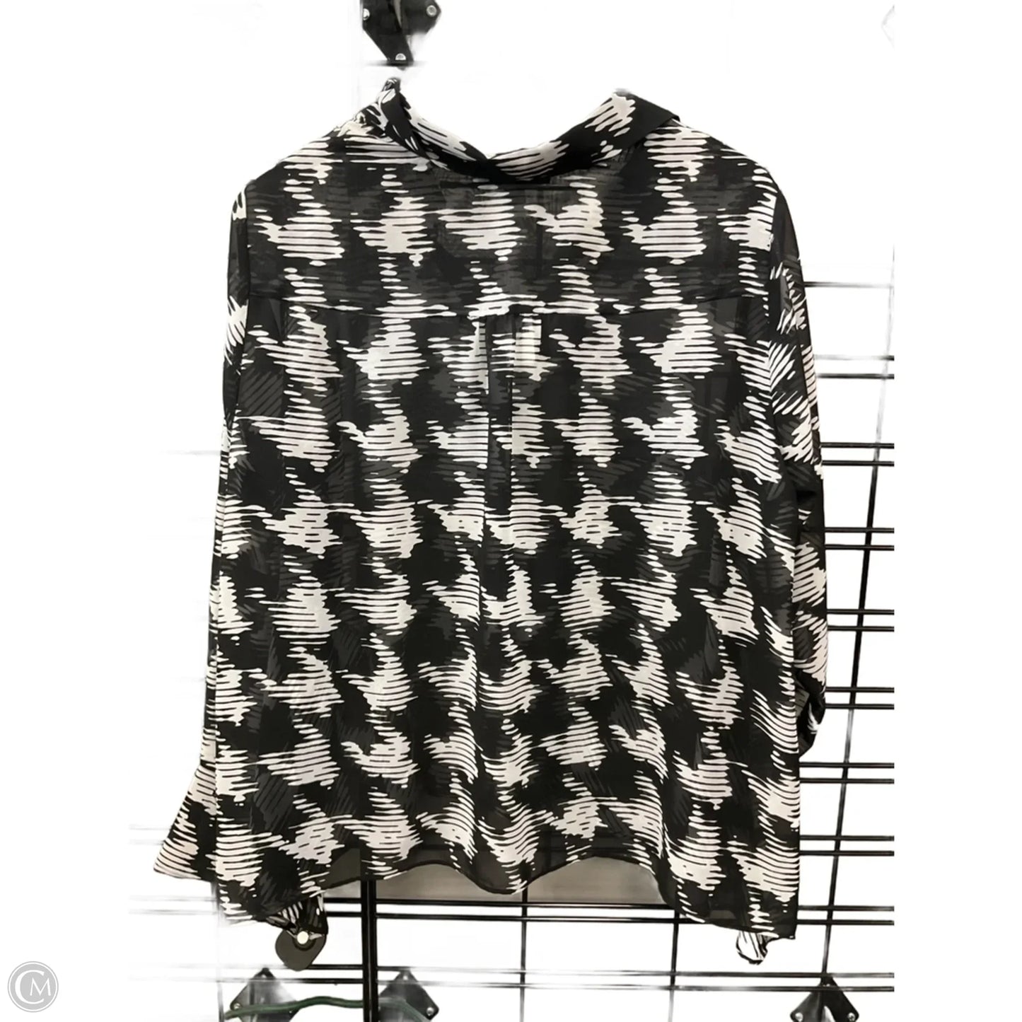 Top Long Sleeve By Inc In Black, Size: 1x