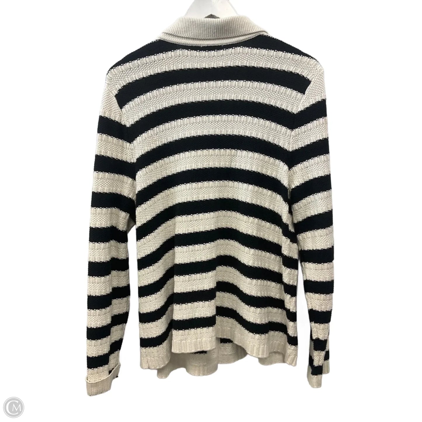 Sweater Cardigan By J. Jill In Striped Pattern, Size: L