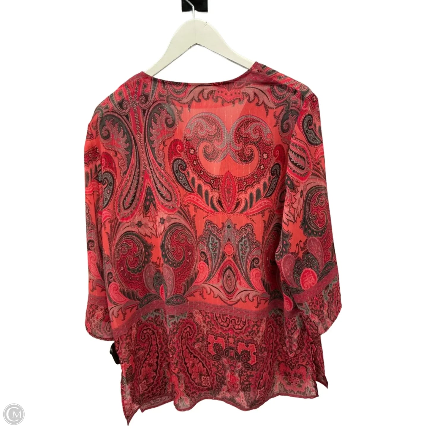 Top 3/4 Sleeve By Clothes Mentor In Paisley Print, Size: Xl
