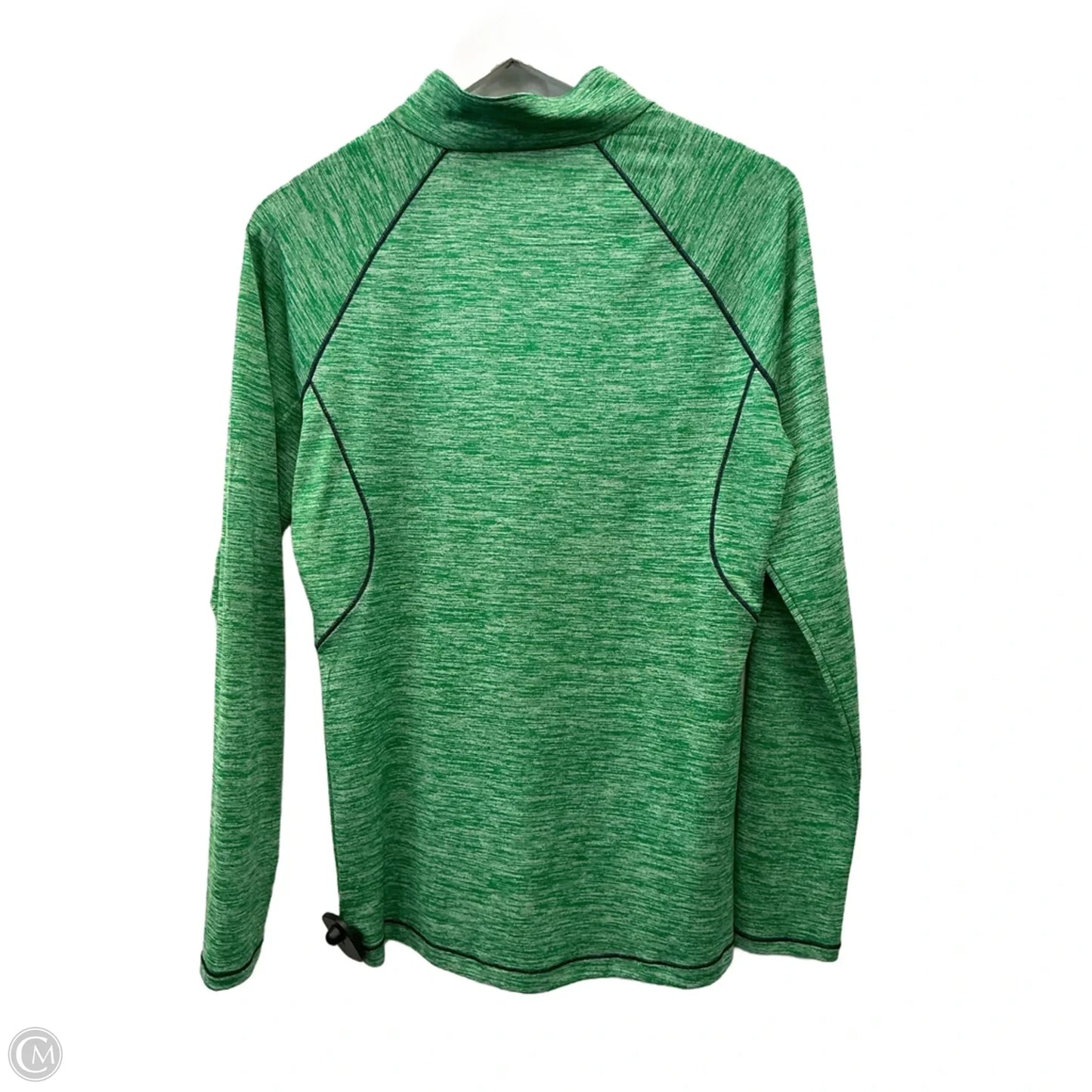 Athletic Top Long Sleeve Collar By Under Armour In Green, Size: M