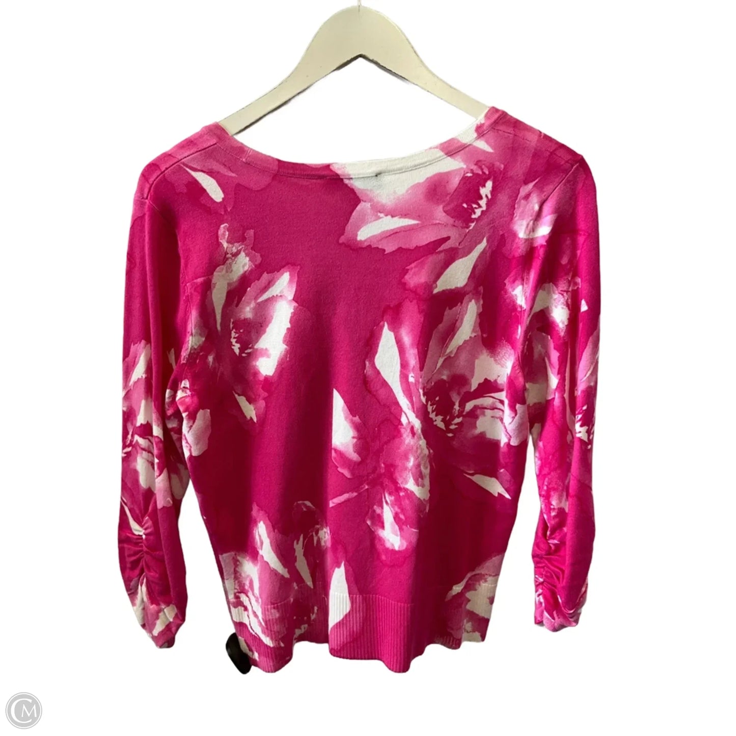 Cardigan By Inc In Pink & White, Size: L