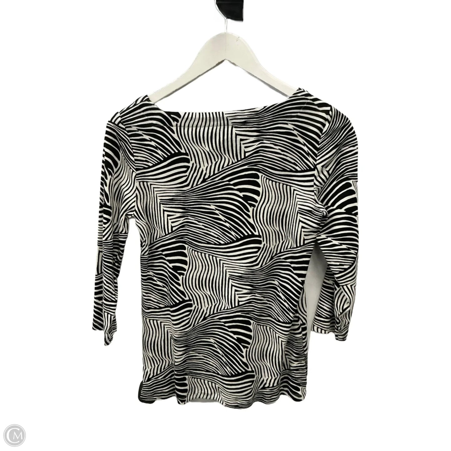 Top Short Sleeve By Chicos In Black & White, Size: S