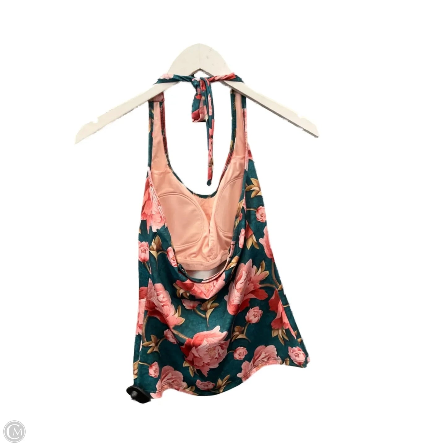 Swimsuit Top By Clothes Mentor In Green & Pink, Size: M