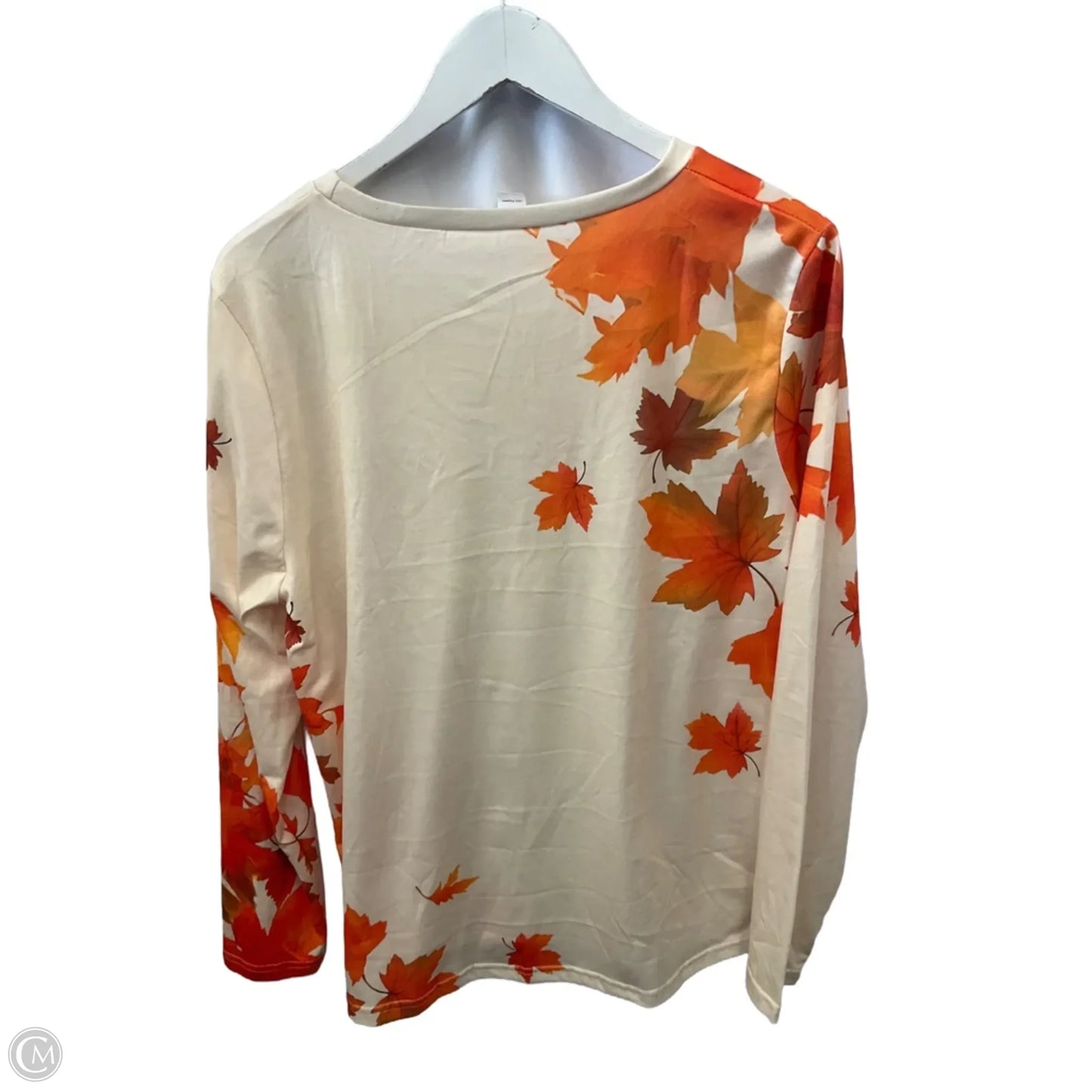 Top Long Sleeve By Clothes Mentor In Cream & Orange, Size: Xl