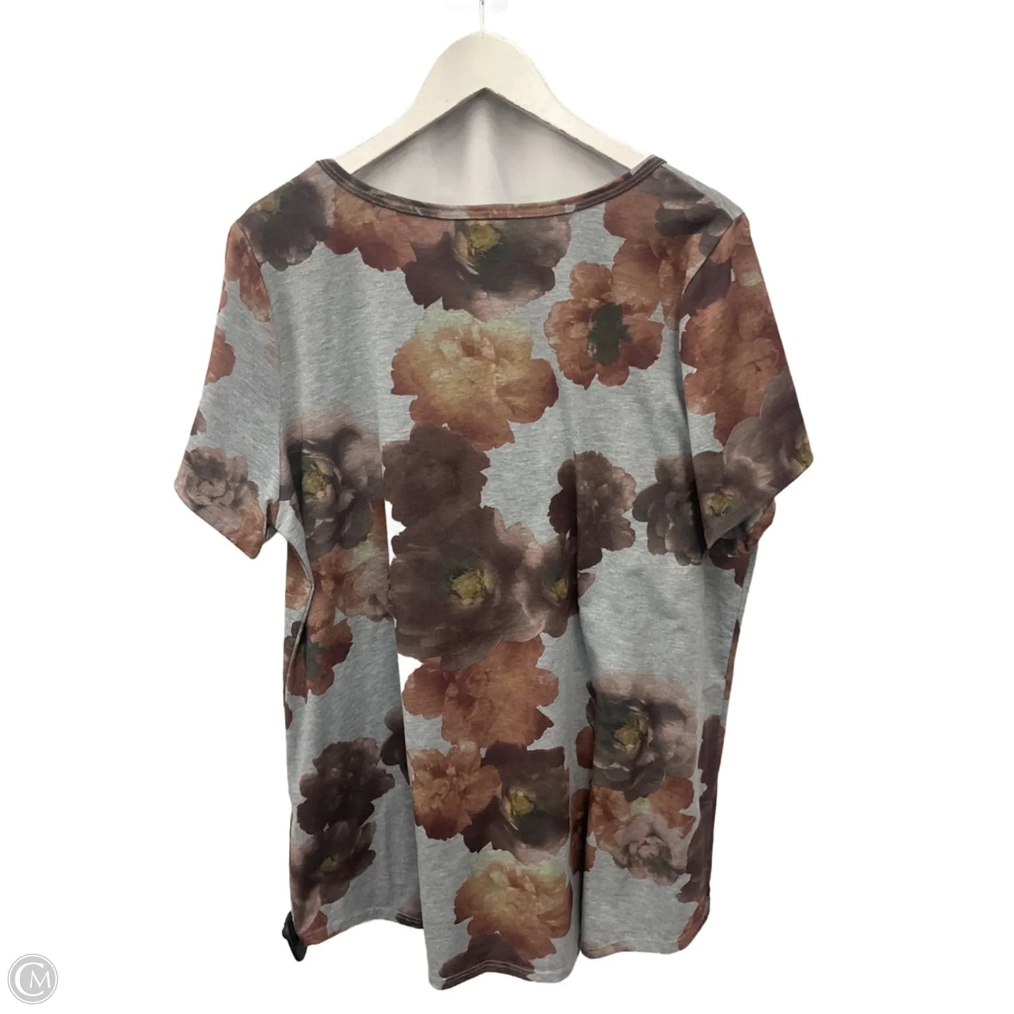 Top Short Sleeve By Lularoe In Brown & Grey, Size: 3x