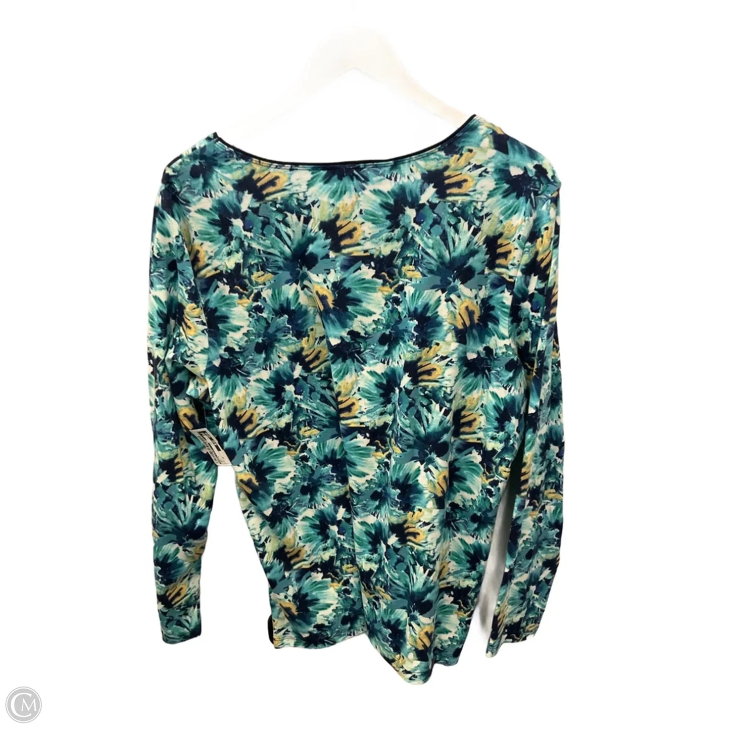 Top Long Sleeve By Karen Scott In Aqua, Size: 1x