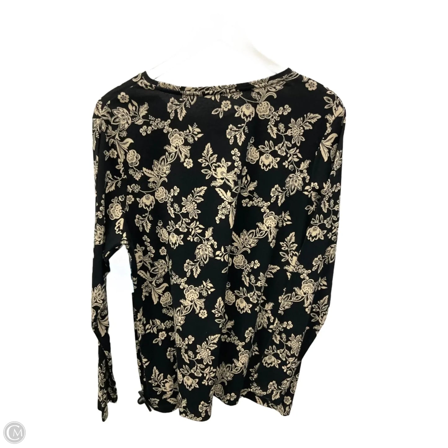 Top Long Sleeve By Croft And Barrow In Black & Cream, Size: Xl