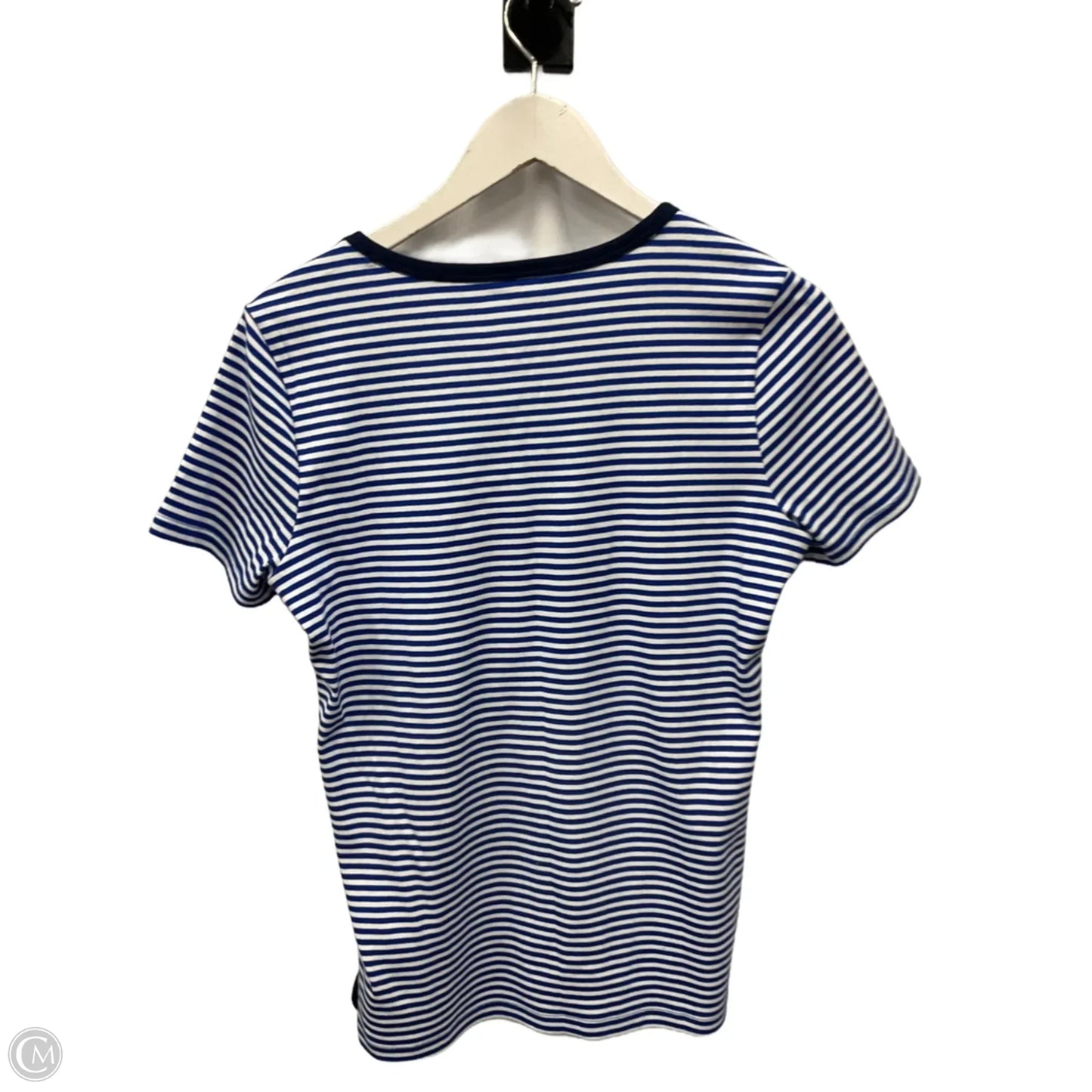 Top Short Sleeve By Lands End In Striped Pattern, Size: M
