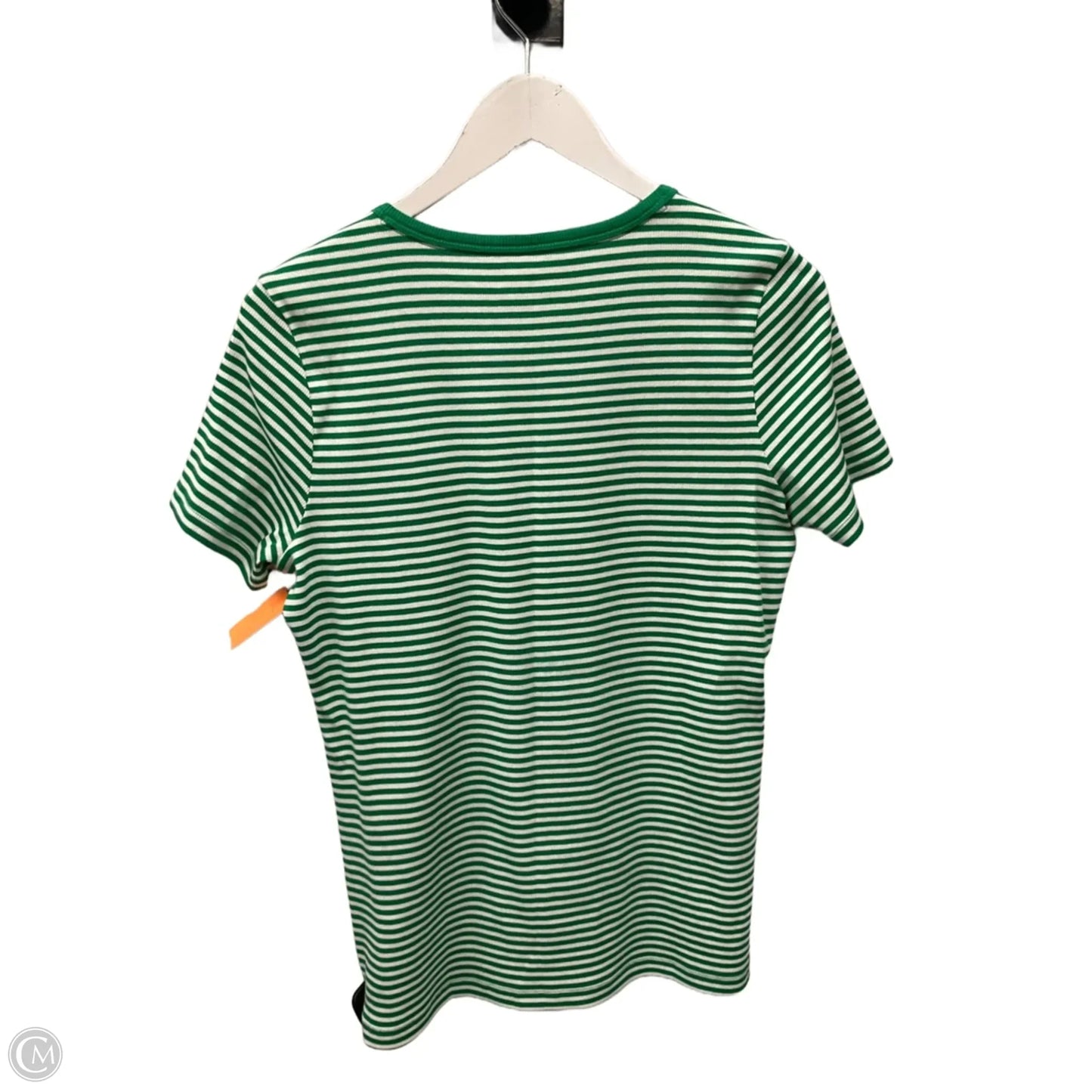 Top Short Sleeve By Lands End In Striped Pattern, Size: M