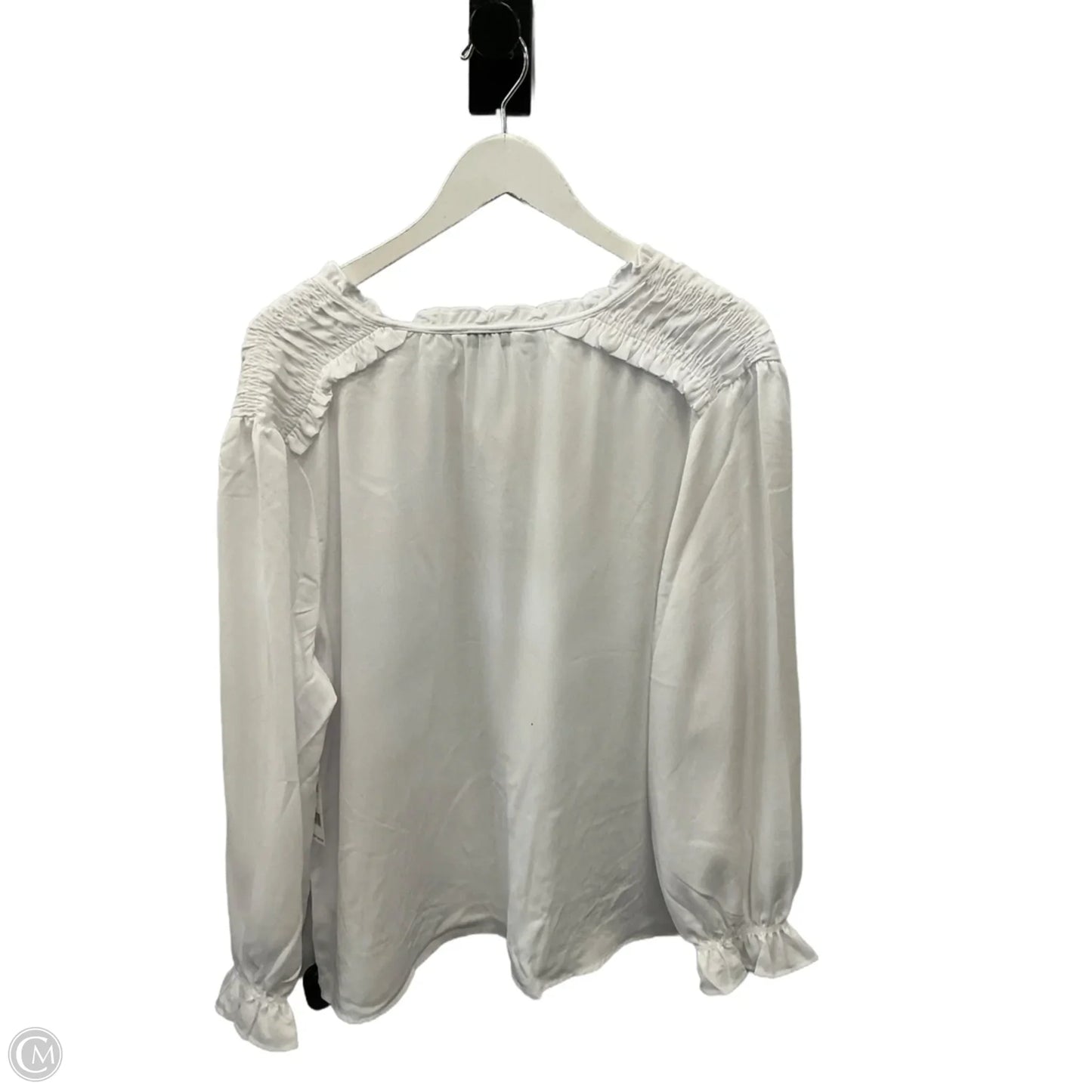 Blouse Long Sleeve By Counterparts In White, Size: Xl